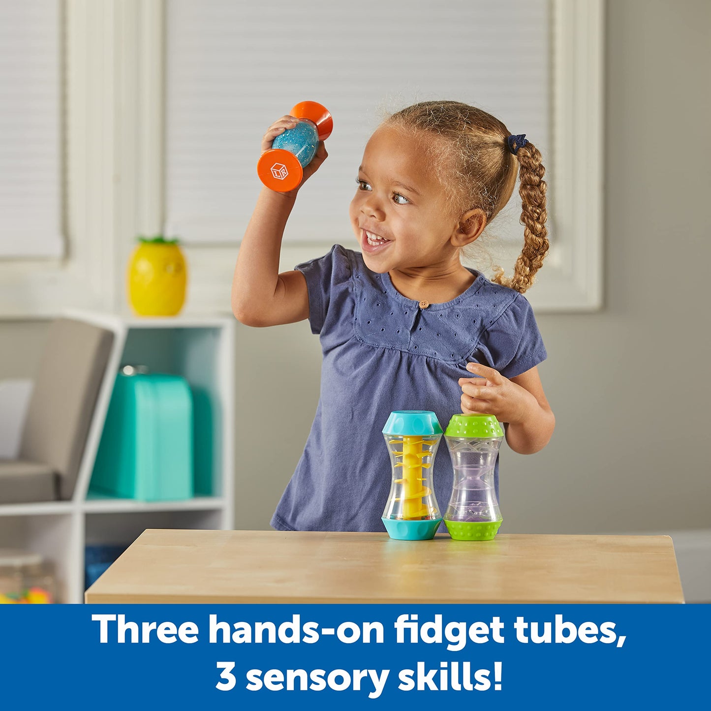 Learning Resources Sensory Trio Fidget Tubes - Sensory Toys for Toddlers, Calming Kids Fidget Toys, Classroom Calm Down Corner Supplies, Special Needs Travel Fidgets, Preschool Quiet Time Items