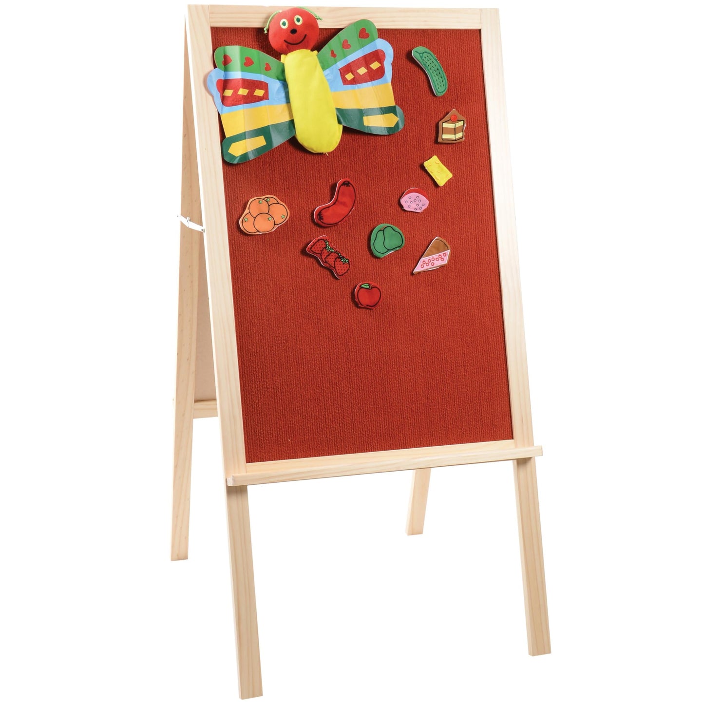 4-in-1 Wooden STEM Learning Easel – Magnetic, Write-and-Wipe & Flannel Board for Early Math, Geometry & Interactive Classroom Activities