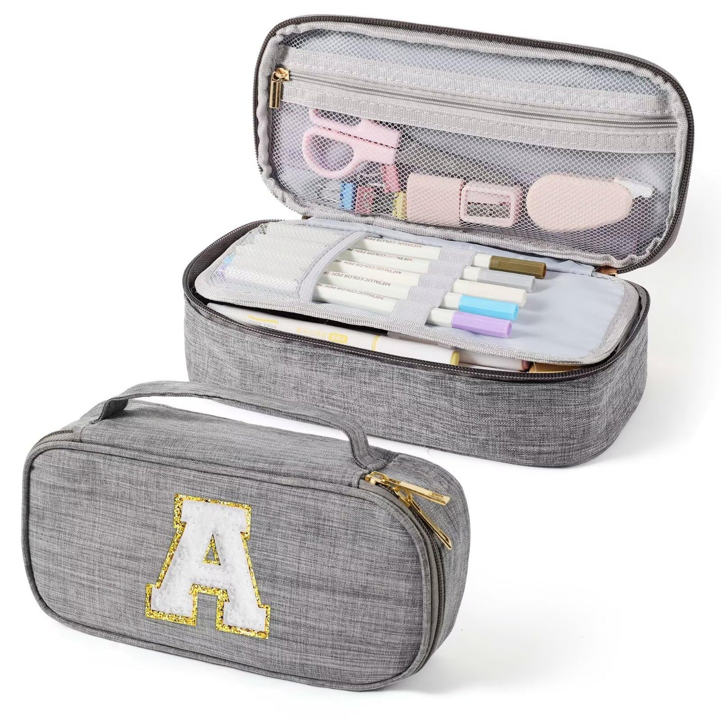 YOOLIFE Pencil Case for Girls, Cute Pencil Pouch Pen Case, Birthday Gifts for 3 4 5 6 7 8 9 10 11 12 13 Year Old Girls Gifts for Daughter Friend, A (Grey)