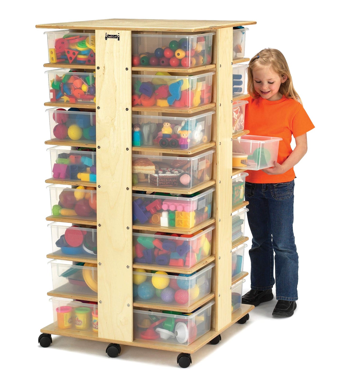 Jonti-Craft 03540JC 32 Tub Tower with Clear Bins