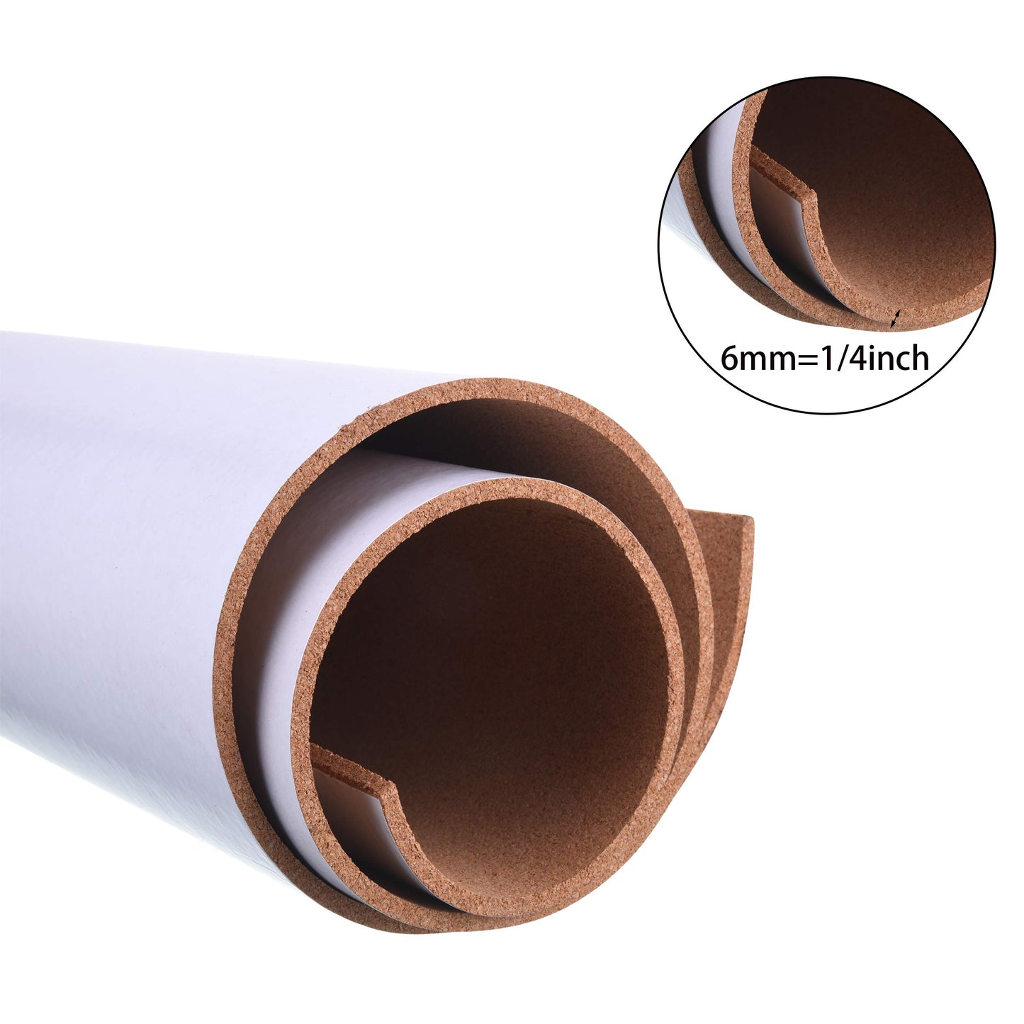 SUNGIFT Cork Board Roll 1/4" Thick - 50"x16" Cork Rolls Self-Adhesive Bulletin Boards Natural Cork Tiles with 100 Push Pins Mini Wall Strips Frameless Corkboards for Wall