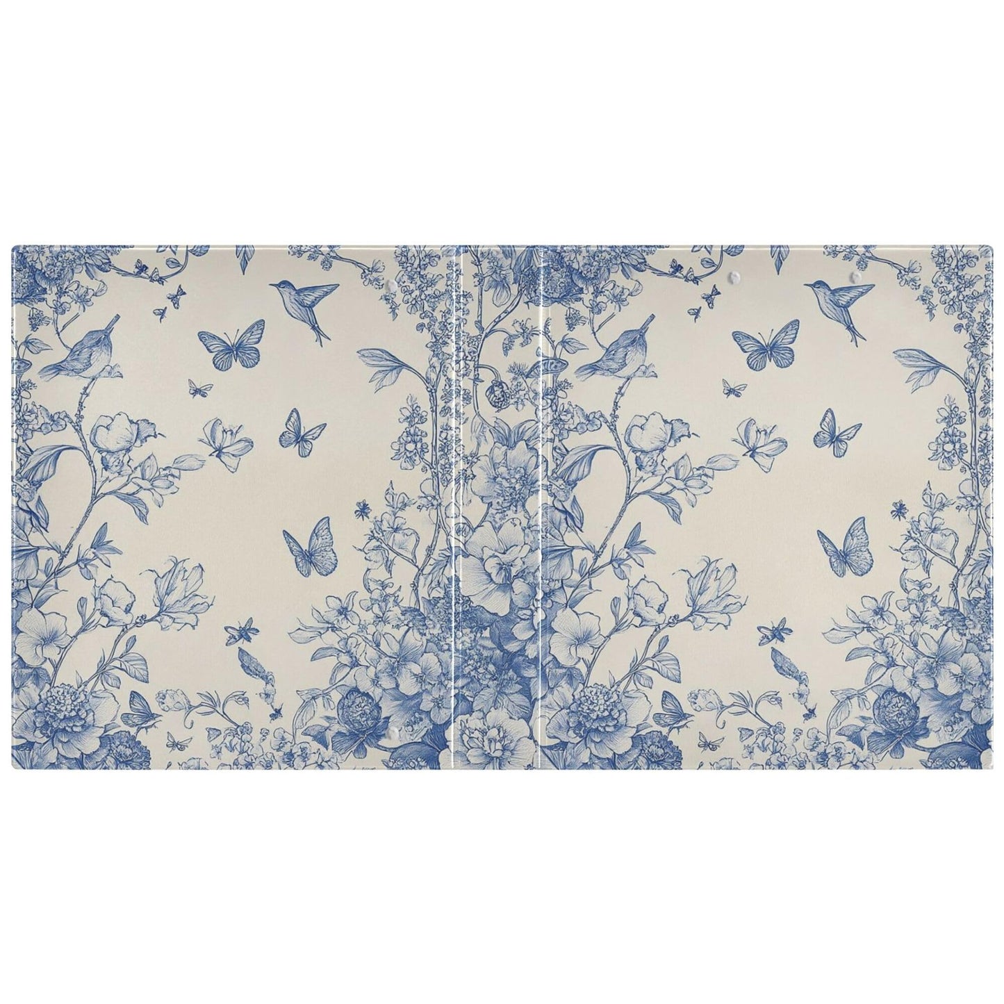 Butterfly Round Ring Binders 1.5 Inch Birds Flowers 3 Ring Clipboard Binder for Office School Work Supplies File Folder Document 200 Sheet Capacity Easy Open