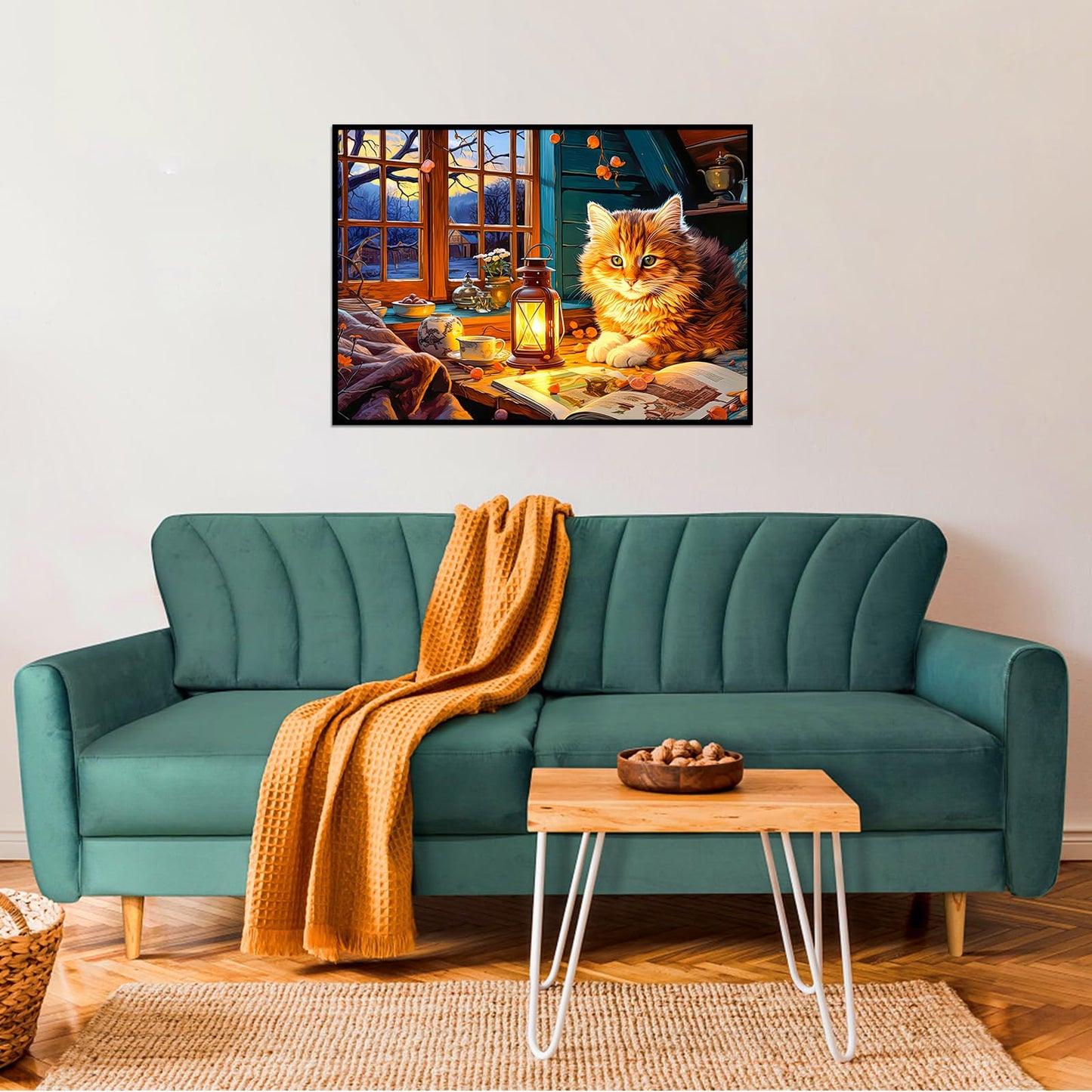 MBOQIU 1000 Piece Puzzle for Adults - Reading Cat Puzzles for Adults 1000 Pieces, Letters on Back, Cute Kitten Jigsaw Puzzle, Cozy Scene Challenging Puzzles for Teens Seniors - 27.6 x 19.7 inches
