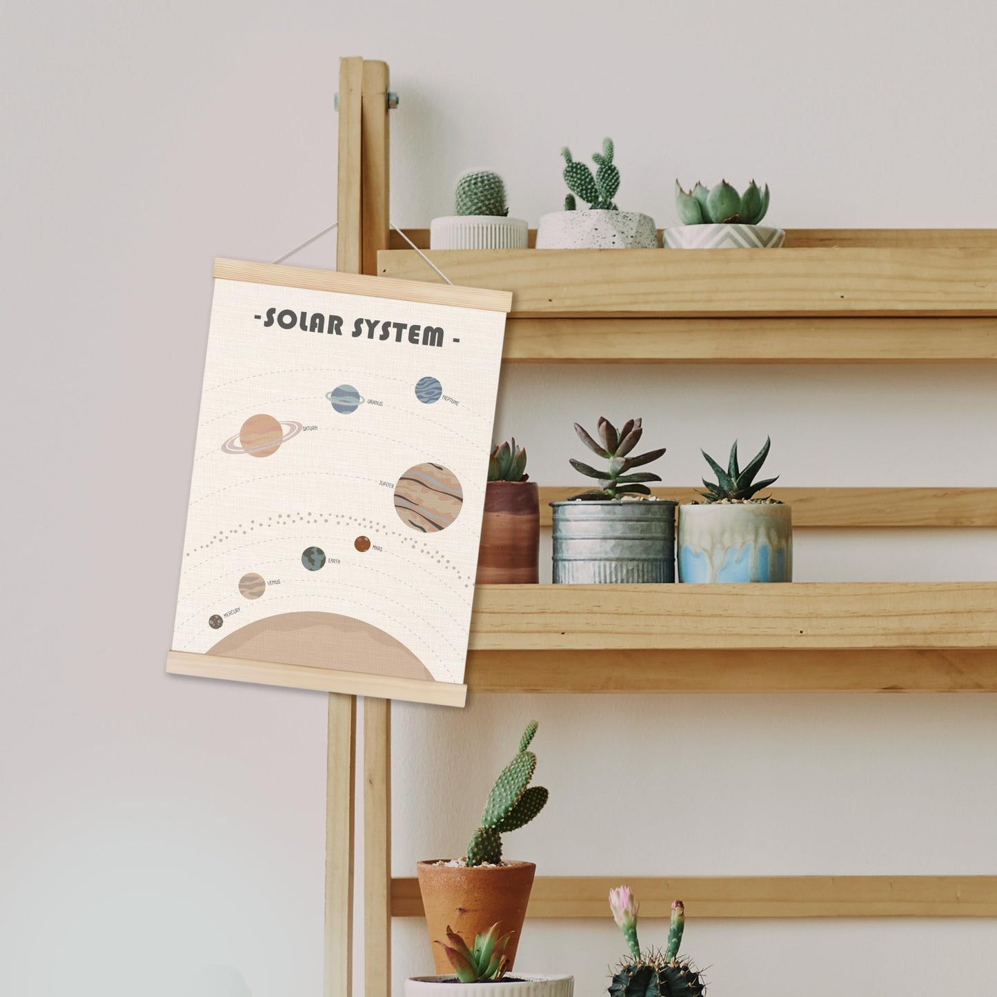 HUGANE Solar System Poster, Space Nursery Decor, Boho Wall Art, 12x16 Inches