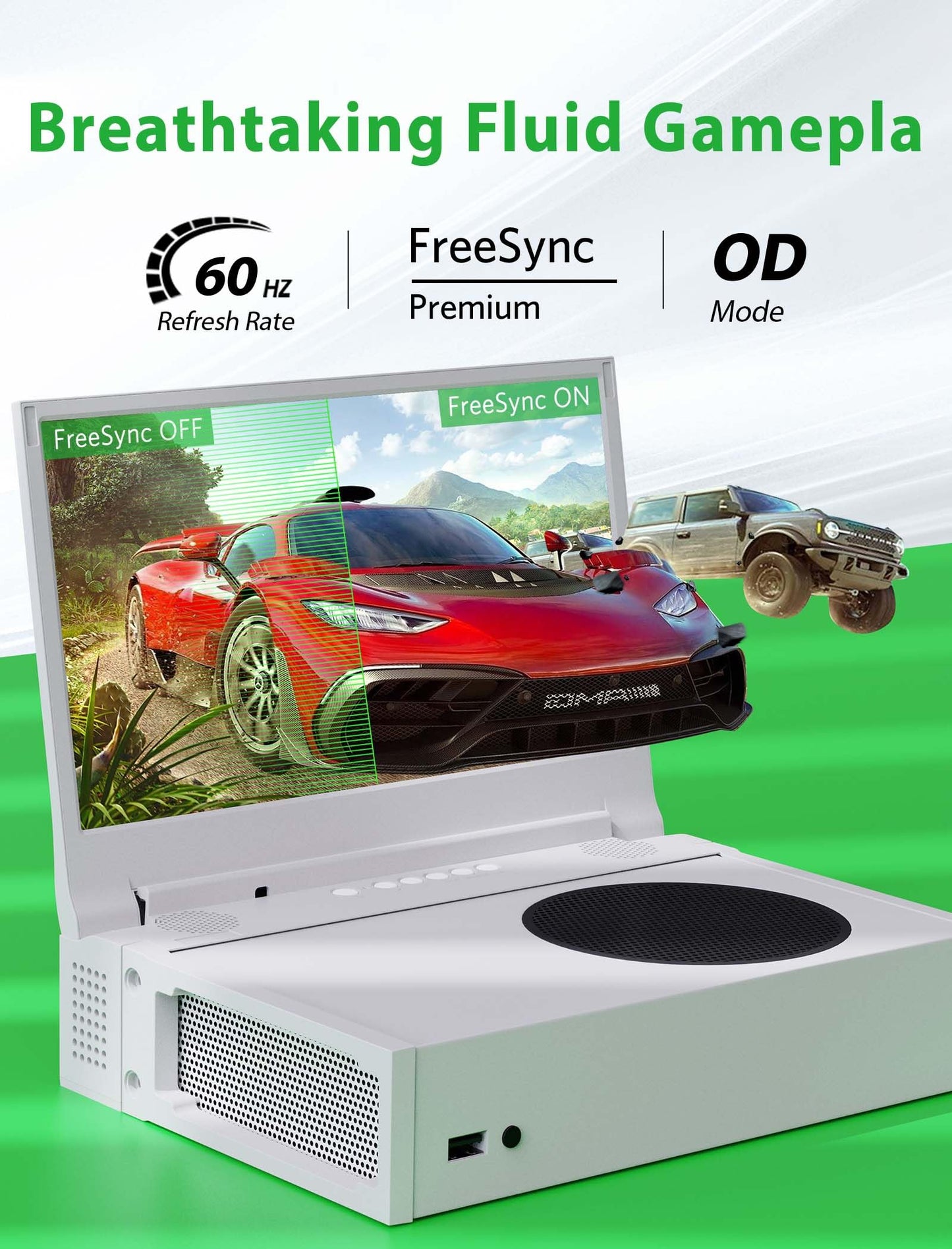 DEPGI 4K 14" Portable Gaming Monitor IPS Screen for Xbox Series S（not Included） with Remote Control, Portable Monitor with HDR10, AMD FreeSync, 2X HDMI for Indoor Outdoor Travel