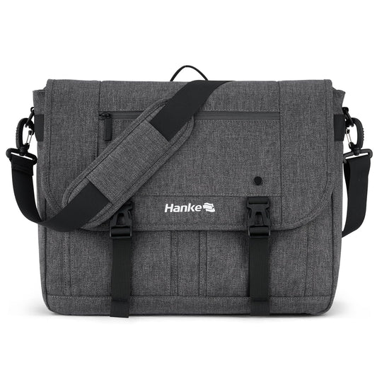 Hanke Durable Messenger Bag for Men with 15.6 Laptop Case, Business Cross Body Bag Briefcase for Women,School or Work Tote Bag Large Messanger Bag.（Dark Grey）