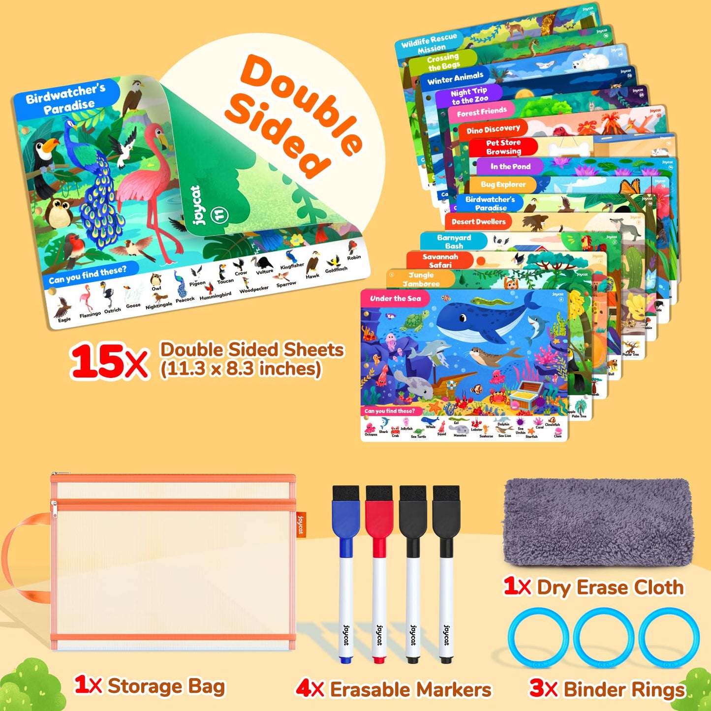 JoyCat Seek & Find Game Book - Animal Preschool Learning Activity for Toddlers & Kids, Travel Activities Toys for Road Trip Car Airplane, Christmas Toys, Educational Gifts for Boys Girls Ages 3-5