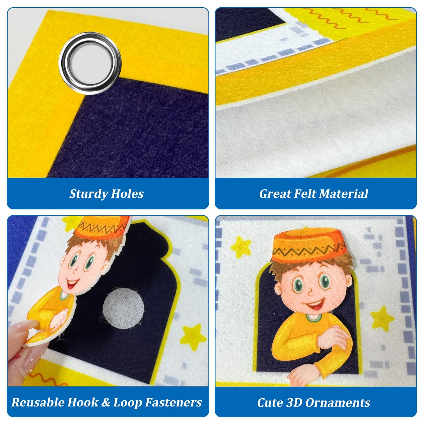 Cinrobiye DIY Ramadan Craft Kit – Eid Crafts & Activities, Reusable Felt Mosque, Moon & Stars Set for Classroom, Home, Islamic Holiday Decorations, Party Supplies