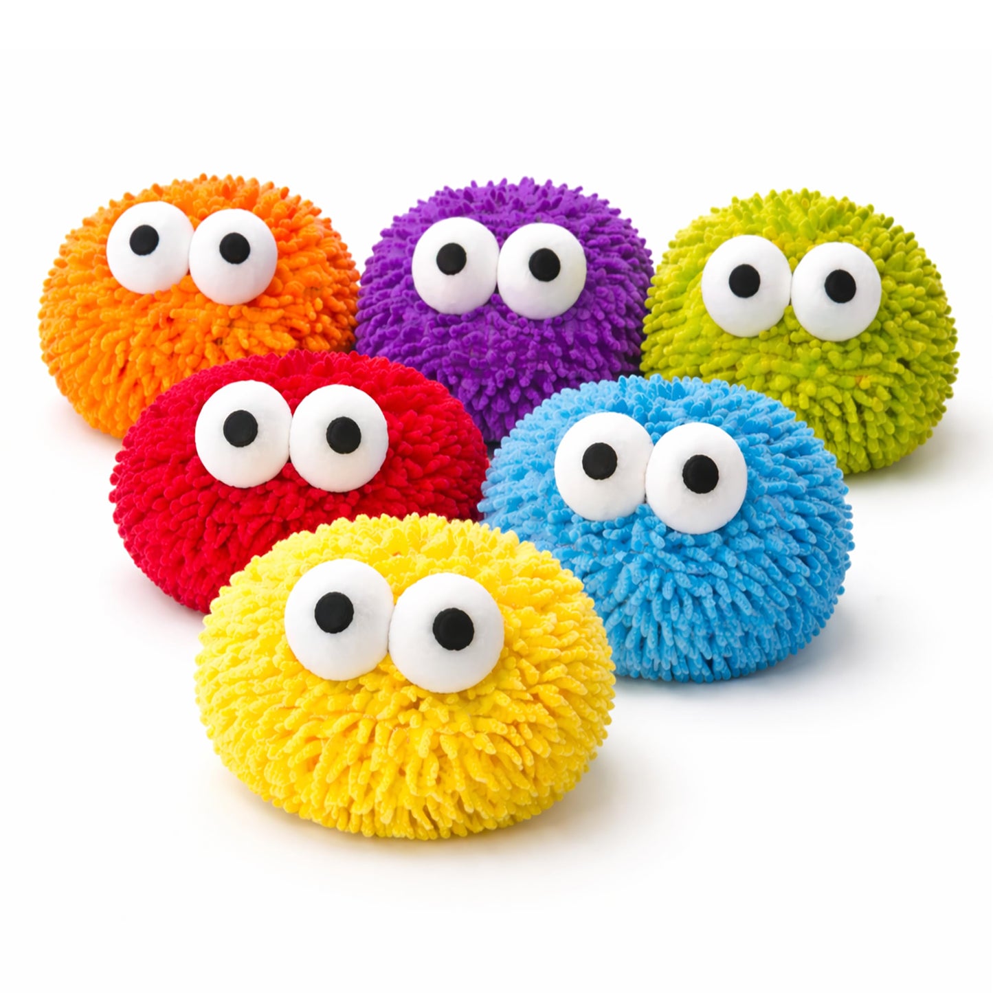 4E's Novelty 12 Pack Googly Eye Dry Erase Board Erasers Bulk - Microfiber Shag Washable Multicolor Whiteboard Erasers for Teachers Kids, Back to School Classroom Supplies School Essential