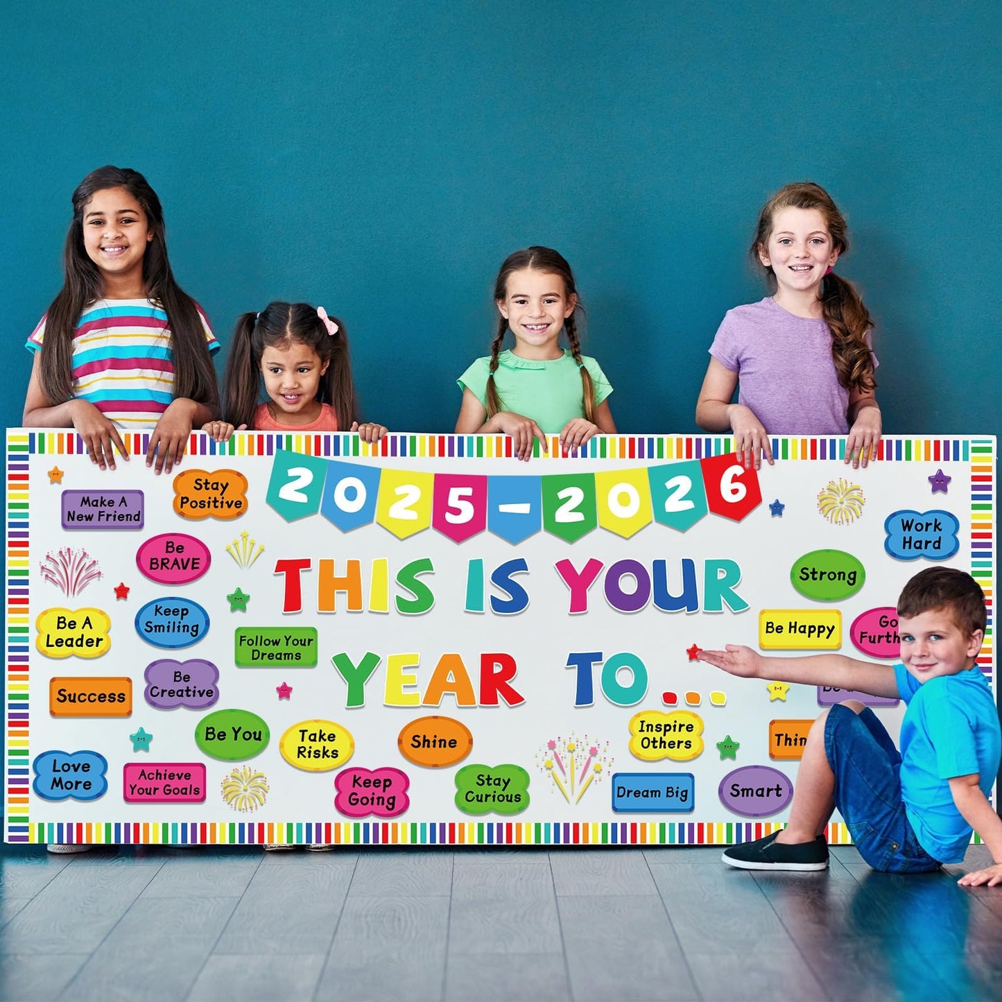 New Year Bulletin Board Set This is Your Year to 2025-2026 Bulletin Board Decorations Inspirational Motivational Paper Cutouts Welcome Back to School Party Classroom Wall Door Decor Supplies