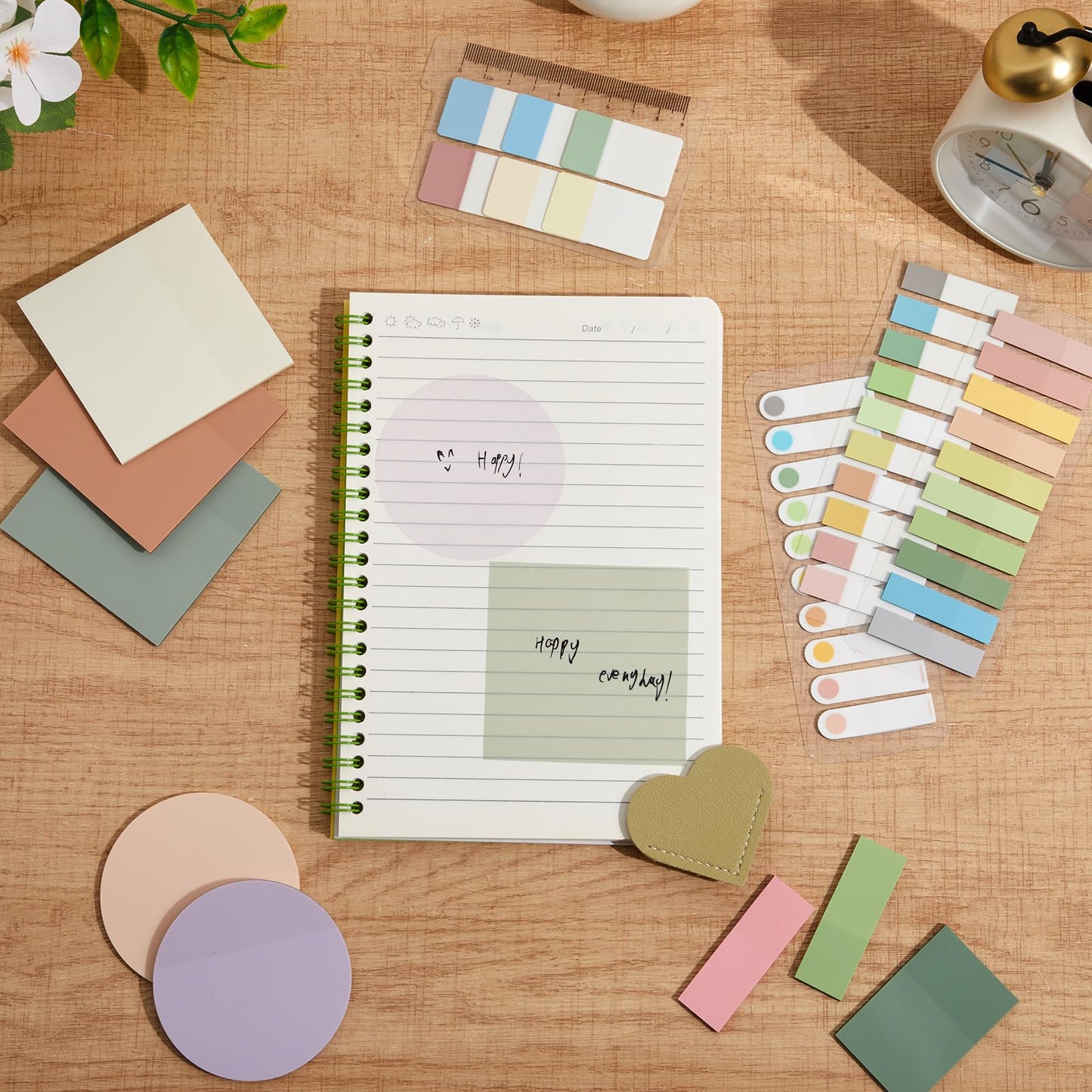 Jutom 110 Pcs Bible Study Supplies Bible Journaling Kit with Canvas Tote Bag Pen Case Notebook Highlighters Pen Sticky Note Tabs Page Markers Stickers Tape for Women Christian Christmas Gift(Green)