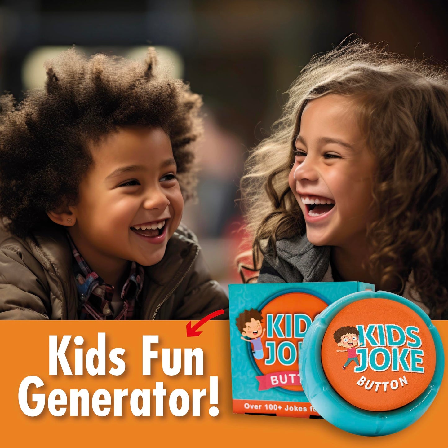 Kids Joke Talking Button with 100+ Silly Jokes | Funny Prank Gift For Children with Over 100 Family Friendly Jokes That The Whole Family Will Enjoy, Hilarious Gag Present
