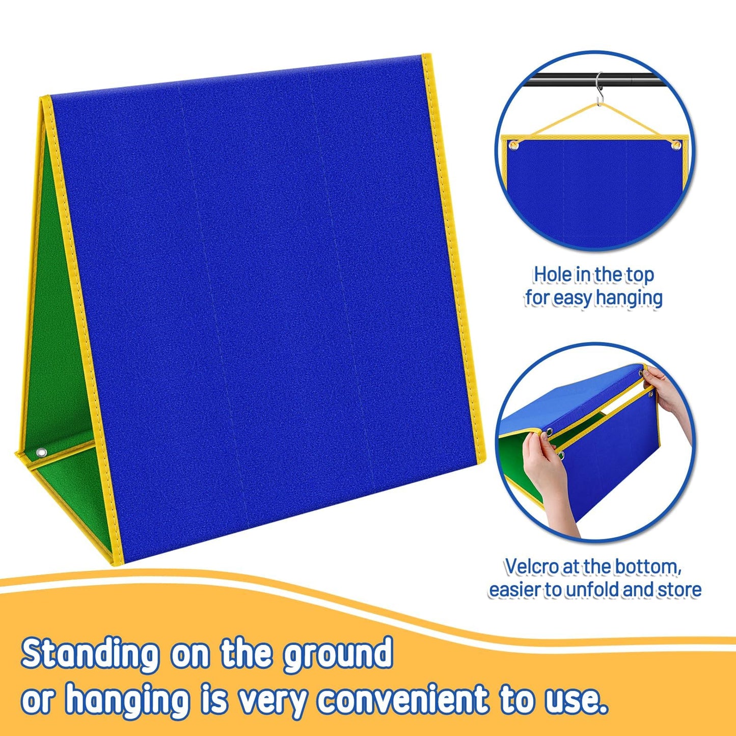 AKAYOK Felt Board - Double-Sided Flannel Board for Preschool Learning, Interactive Storytelling & Play | 33" x 12" Portable Felt Letter Board (Letters Not Included), Perfect for Desktop & Wall Use