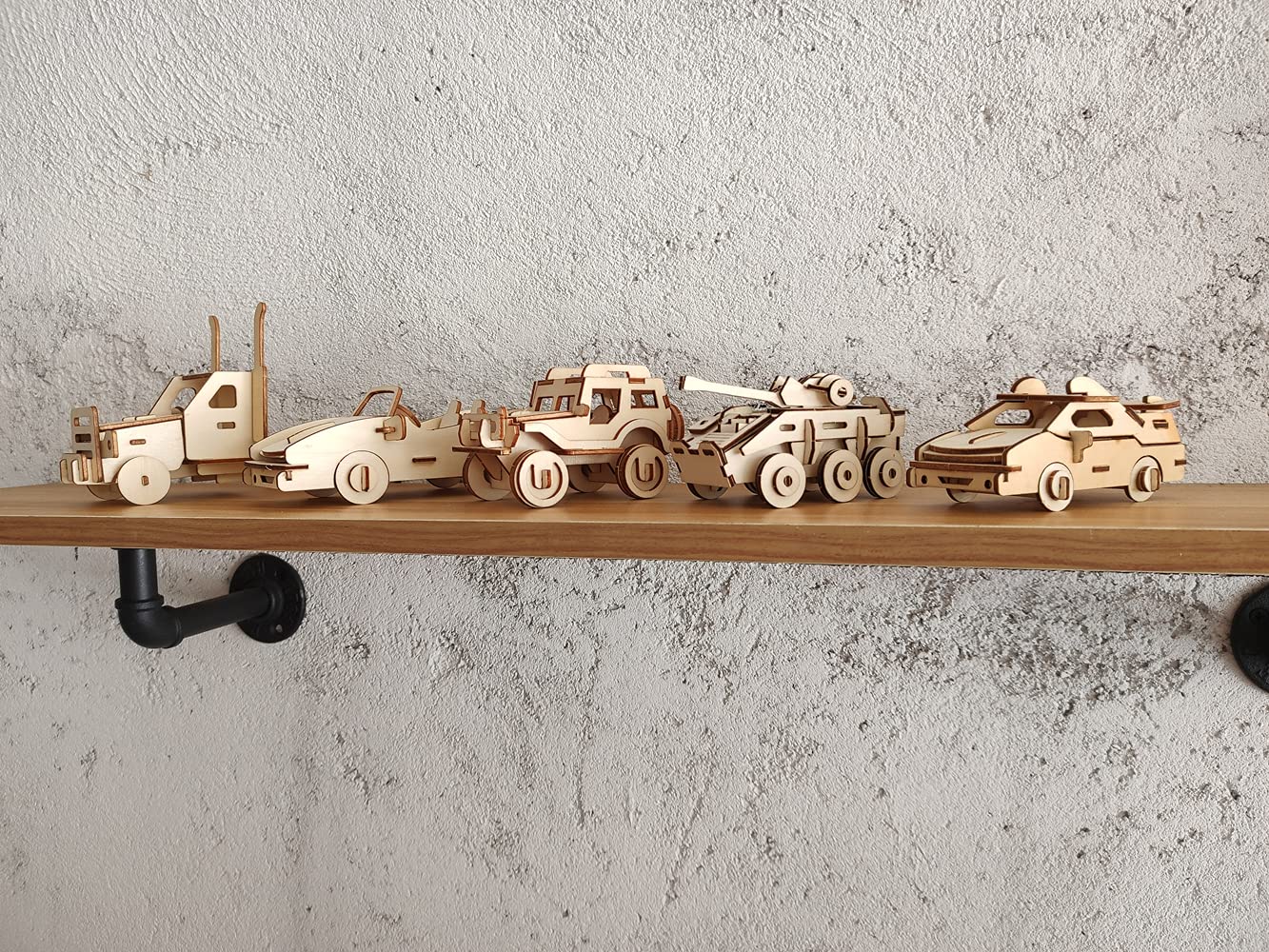3D Wooden Puzzle - 6 Piece Set Wooden Car Brain Teaser Puzzle - DIY Assembly Car Building Model Kits - Wood STEM Toys Gifts for for Adults & Teens Birthday Gifts Christmas