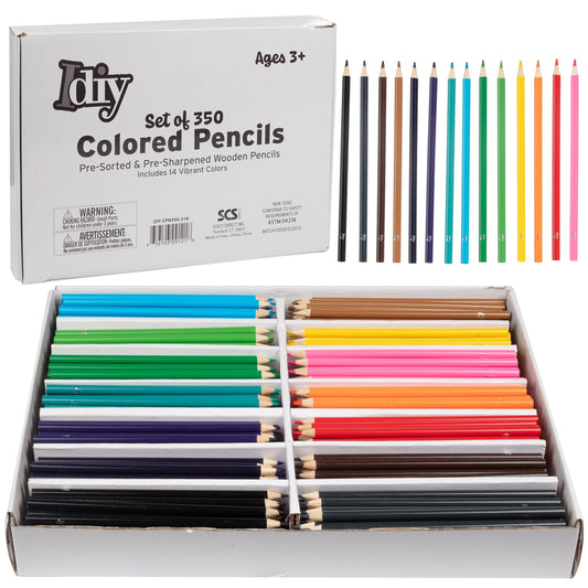 Bulk Colored Pencils for Kids- 20 Colors per Set, 14 Each (350 count)- Pre-Sharpened, Non-Toxic & Child Safe, Teachers School Classroom Essentials, Art Supplies for Students, Restaurants, Preschool