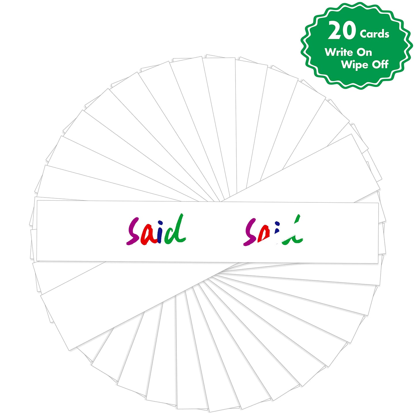 Black Tabletop Desktop Pocket Chart with Bonus 20X Dry Erase Cards. Double Sided and Self-Standing (13” X 12”)
