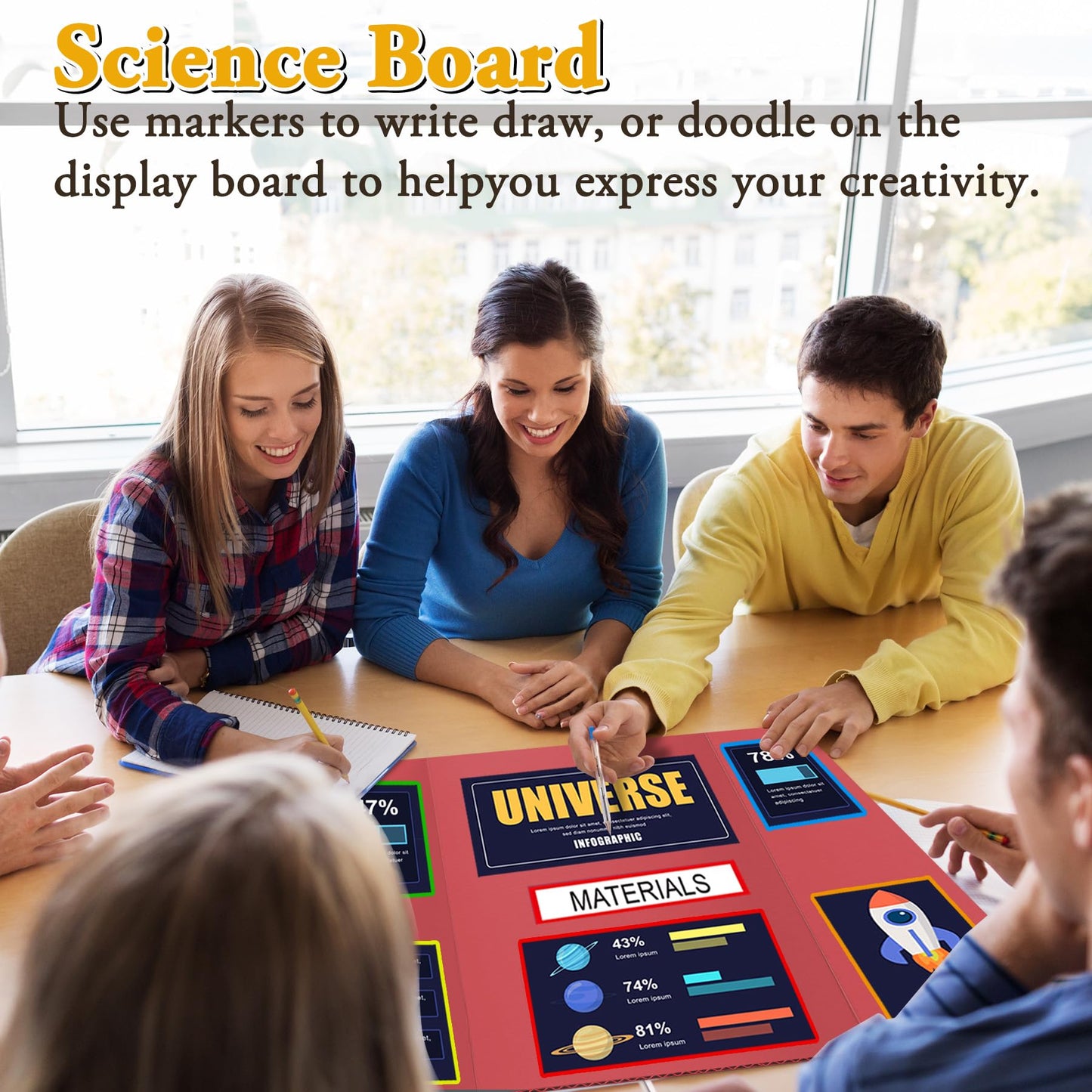 AKONEGE 4PCS Medium Trifold Poster Board 26" x 16" Red Tri Fold Presentation Boards, Corrugated Cardboard Picture/Project Display Boards for Event, Exhibition, Business, School Project, Science Fair