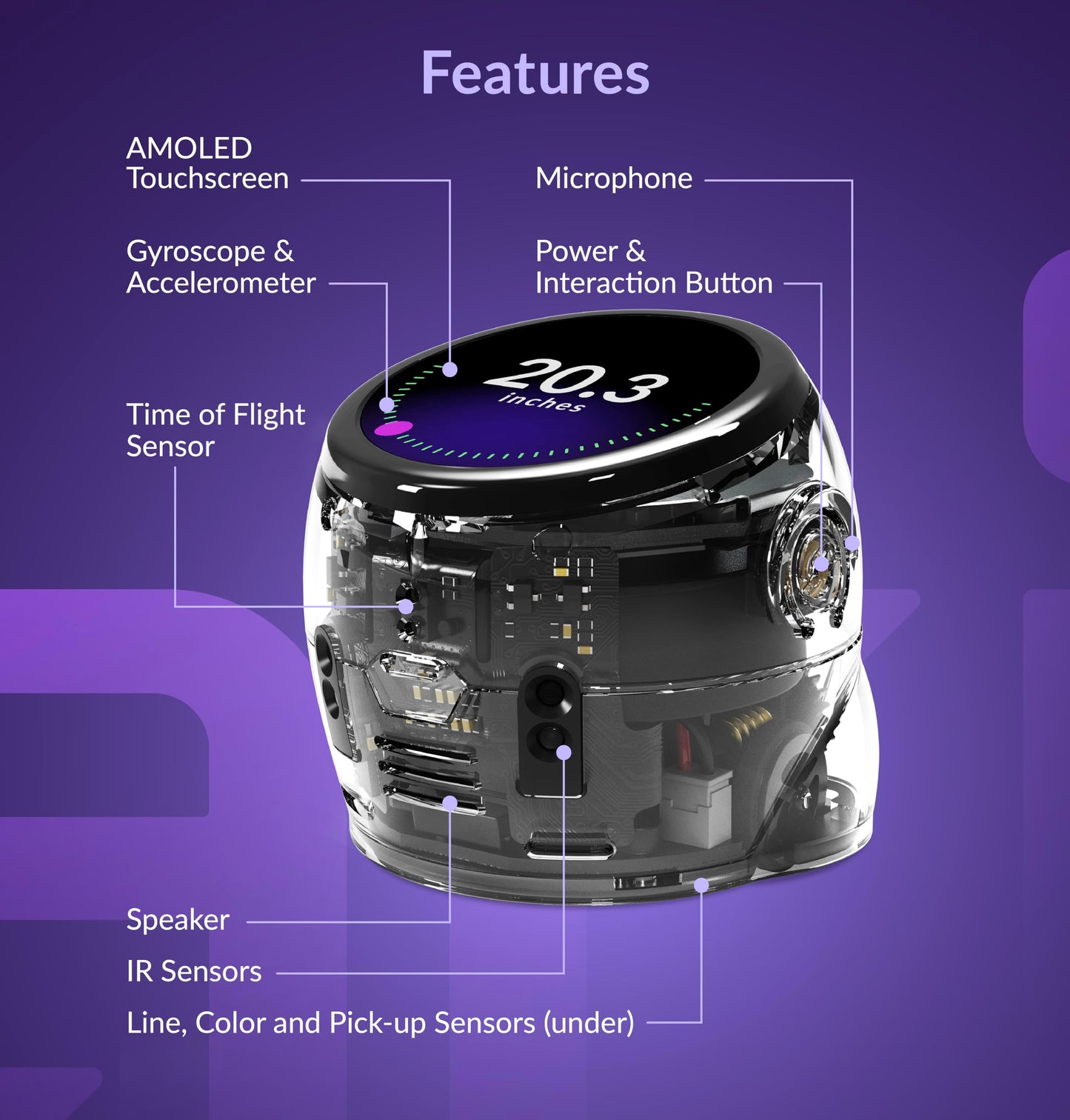 Ozobot Ari Classroom Kit (12 Bots) | Interactive Learning Robot with Touch Screen, ToF Sensor, Accelerometer, Gyroscope, and AI Integration | Hands-On STEM Education for Classrooms and Homeschool