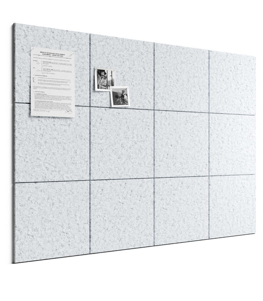 Bumusty Large Cork Board 48" x 36" Alternative - 12 Pack Felt Wall Tiles with 70 Safe Removable Adhesive Tabs, 30 Pushpins, Cork Boards for Walls Pin Board Bulletin Board Office Decor (Light Gray)
