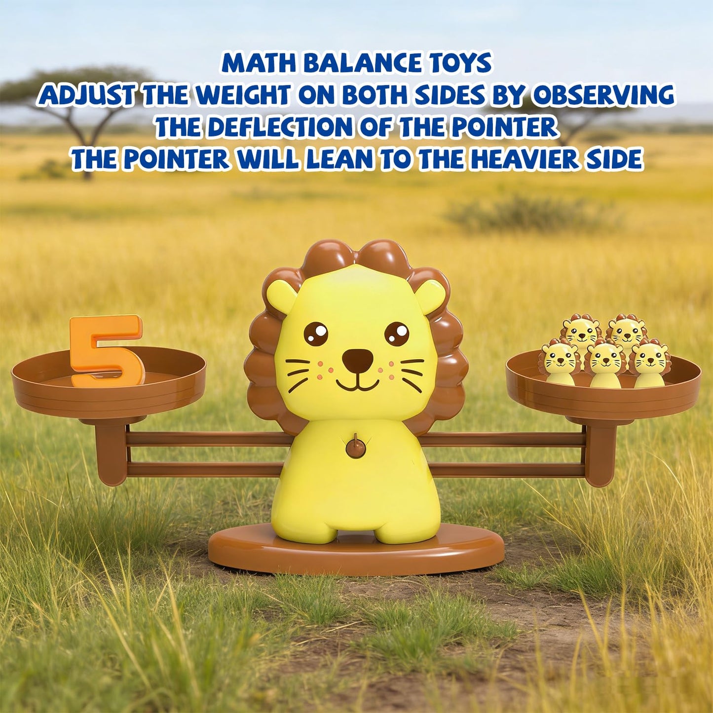 Snugzy Lion Balance Counting Toys, Number Counting Scale Games for Kids Cool Math Learning Games for Boys and Girls Preschool Kindergarten Learning STEM Montessori Educational Toys for 3+