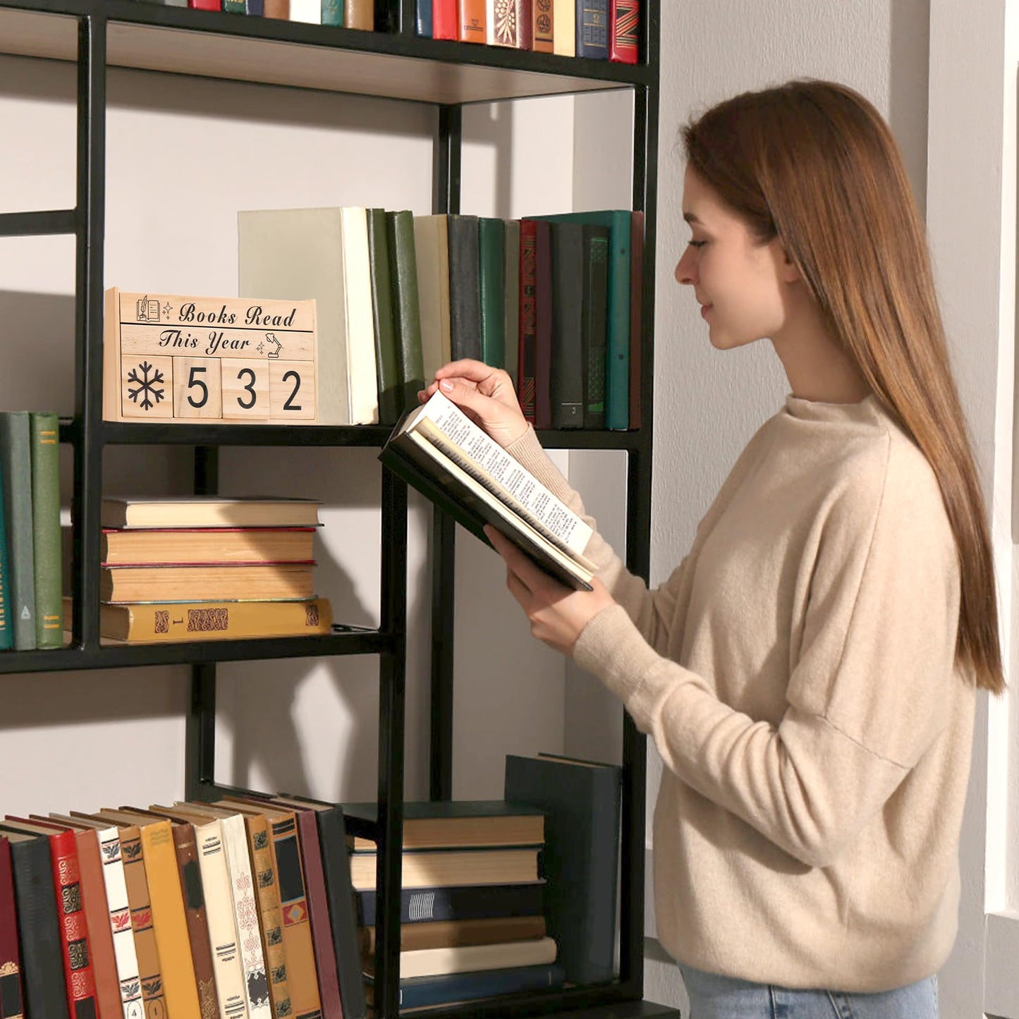 Books Read This Year Counter, Catcan Book Counter Sign Up to 999 Books Reading Challenge Gift for Book Lovers, Bookworms, Librarians, Teachers, Writers