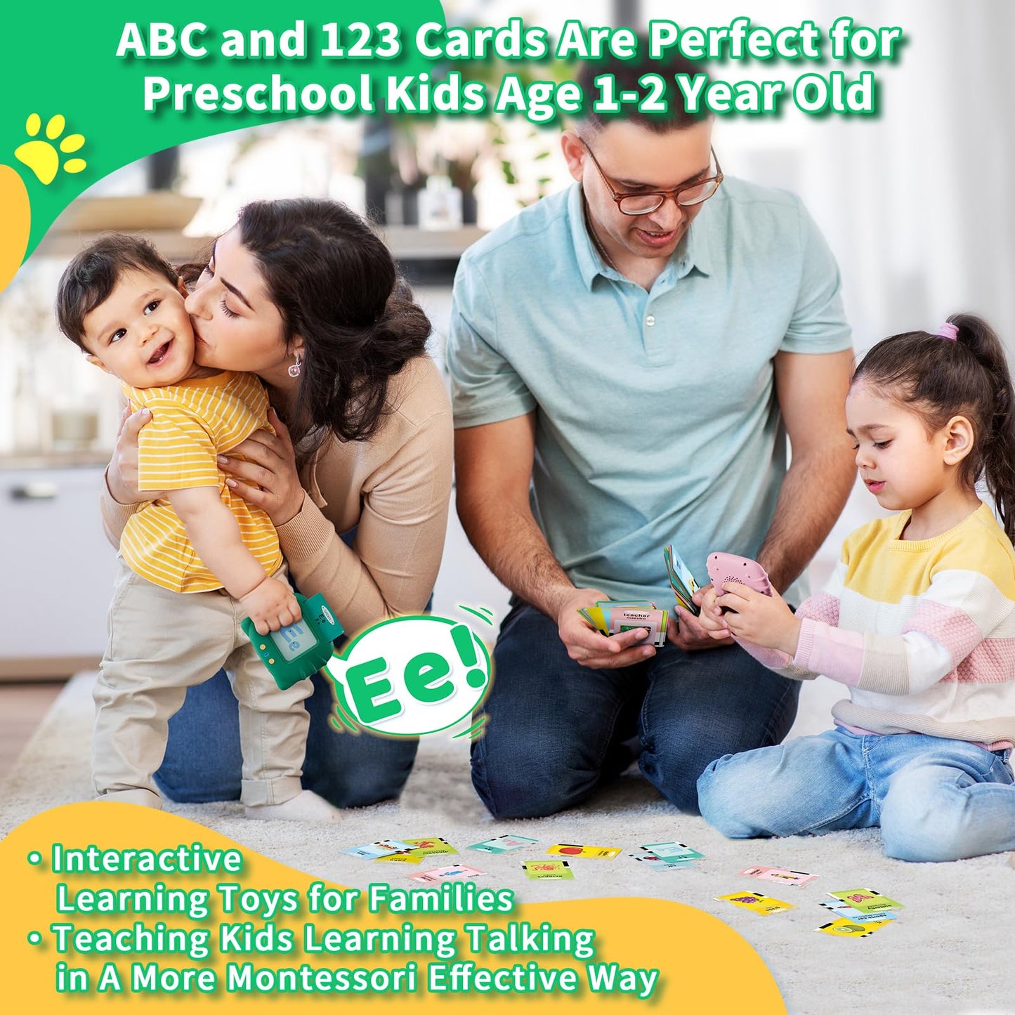 Aullsaty Toddler Toys Bilingual English and Spanish Talking Flash Cards for 1 2 3 4 5 6 Year Old Boys and Girls, Autism Sensory Toys for Autistic Children, Learning Educational Speech 250 Sight Words