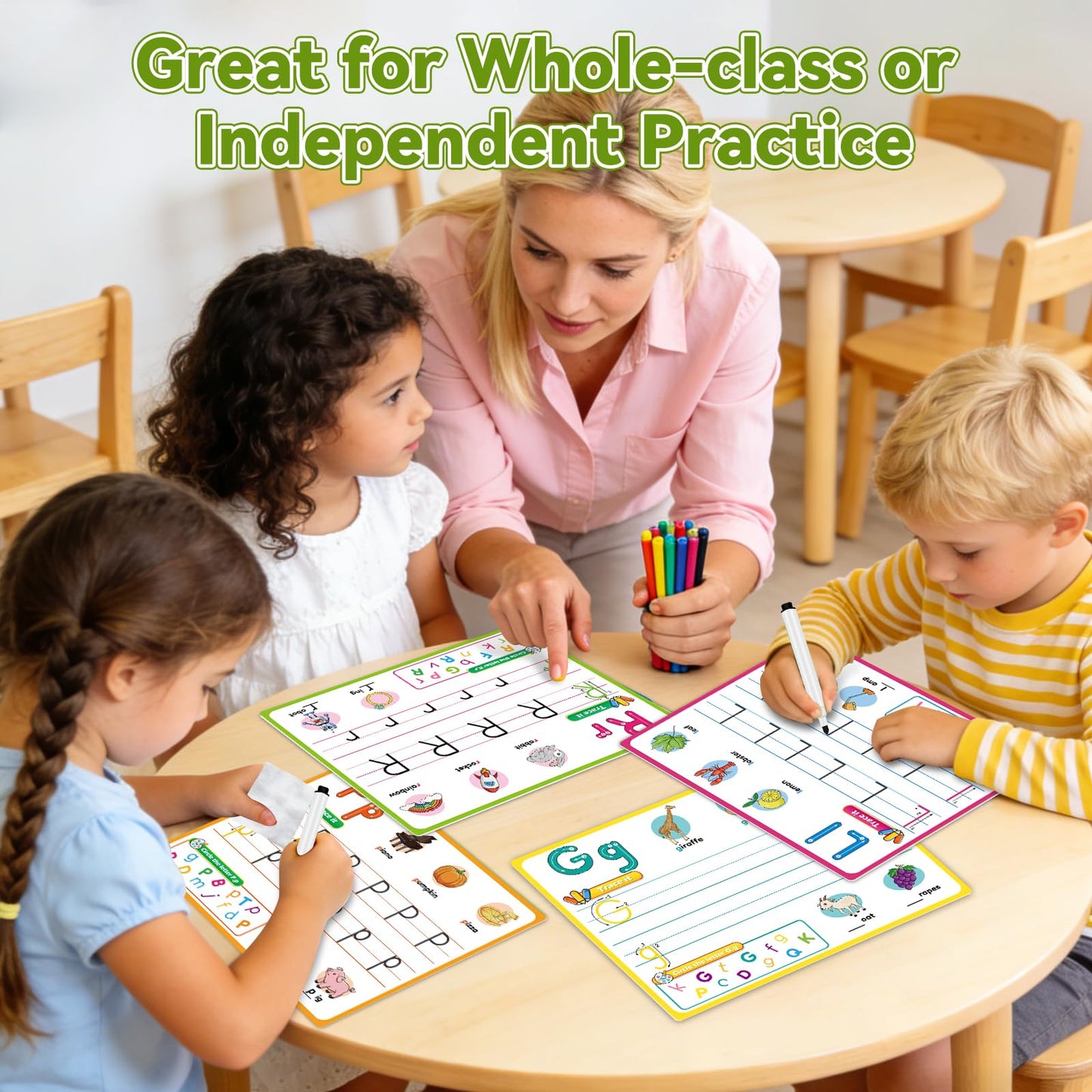 PraxiKidy Alphabet Number Shapes Flash Cards,Handwriting Practice Writing Tracing Phonics Preschool Kindergarten Toddler Learning Activities Homeschool Classroom Autism Educational Toys ABC Letter