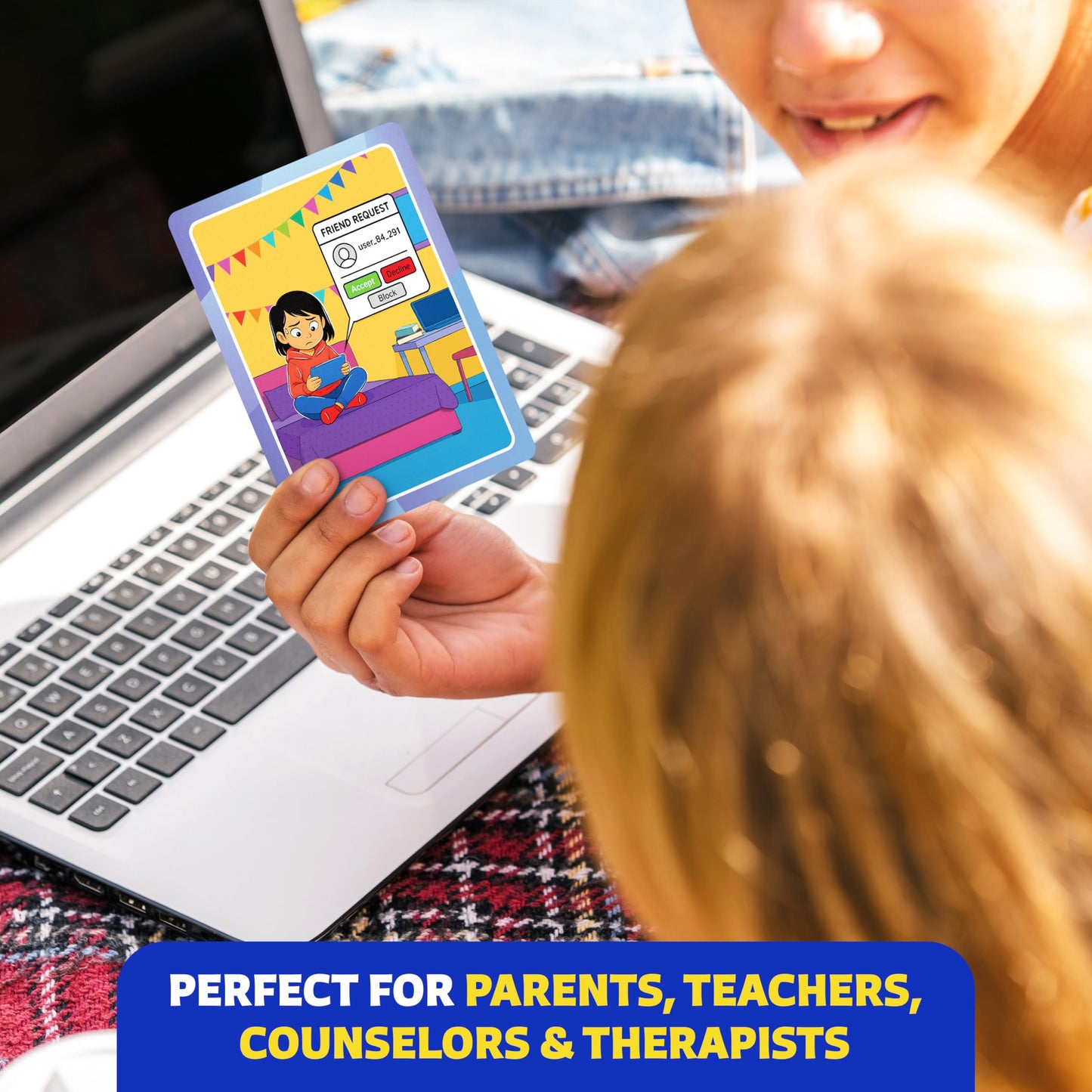 Who What Why Conversation Cards for Kids Online Safety – Cybersecurity & Digital Awareness Learning Game – Emotional Regulation Tool for Kids – Social Skills Activity & Speech Therapy Materials