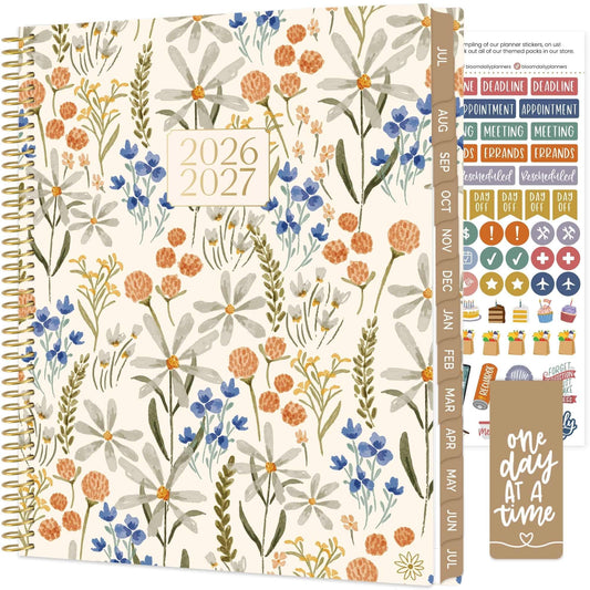 bloom daily planners 2026-2027 (8.5" x 11") Academic Year Day Planner (July 2026 - July 2027) - 13 Months Weekly & Monthly Agenda Organizer with Stickers & Tabs - Whimsical Wildflowers