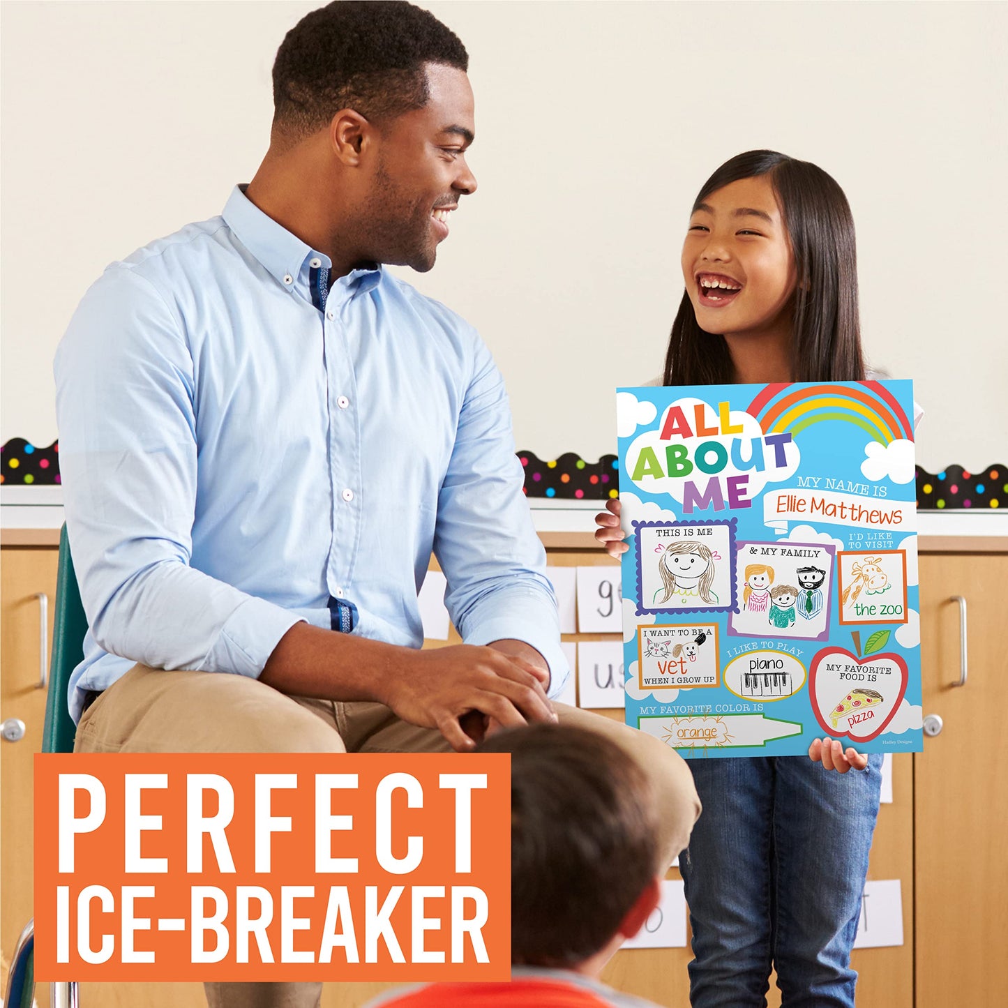 Hadley Designs All About Me Posters for Classroom Must Haves - 20 Star Student Poster, 100 Days of School Items, Star of The Week Poster Elementary Classroom Decor, End of School Year Teacher Supplies