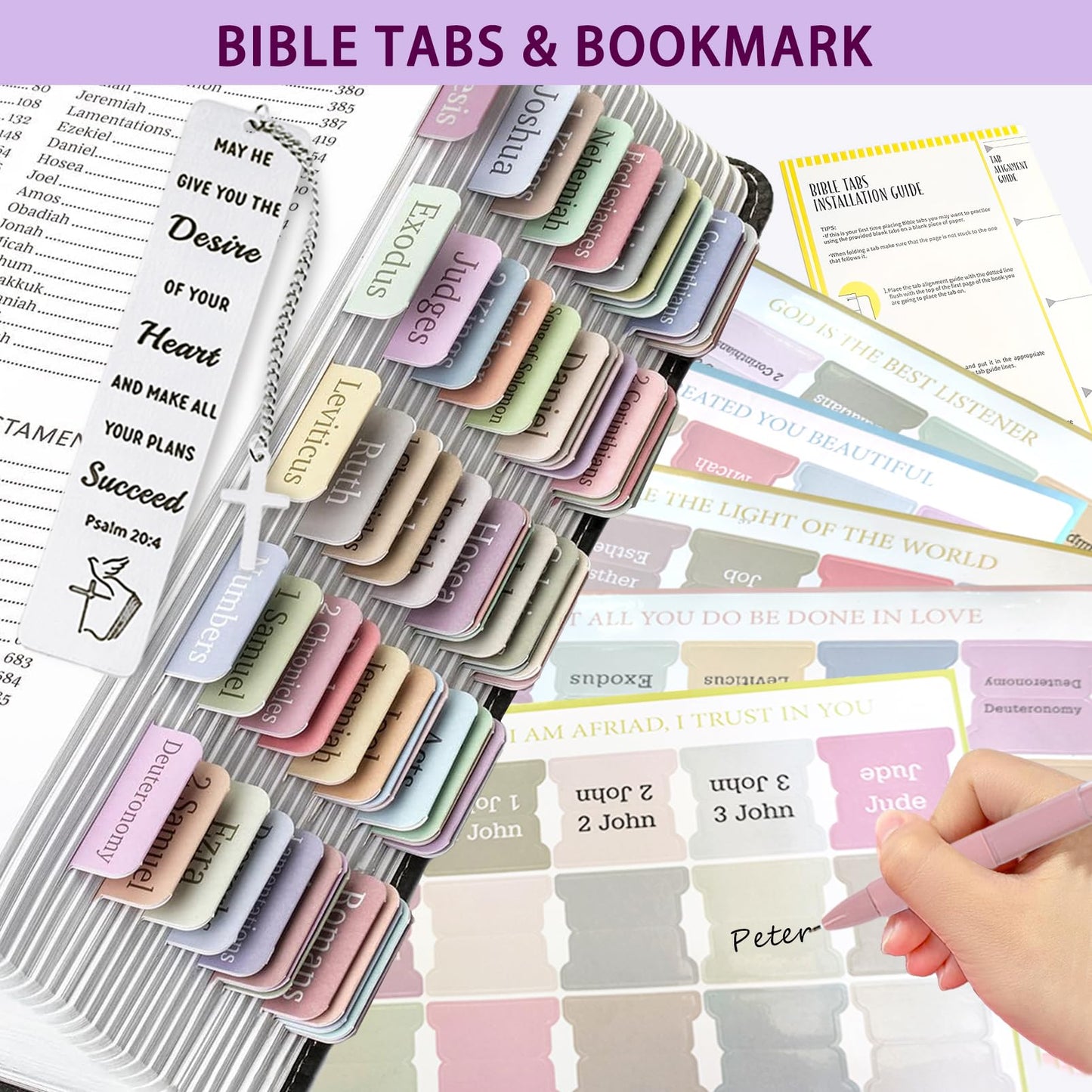 Bible Study Supplies Journaling Kit for Women,Office School Supply Set with Large Pen Case,Bible Study Journal Notebook,No-Bleed Highlighters and Pens,Sticky Notes,Bible Tabs Bookmark (purple)