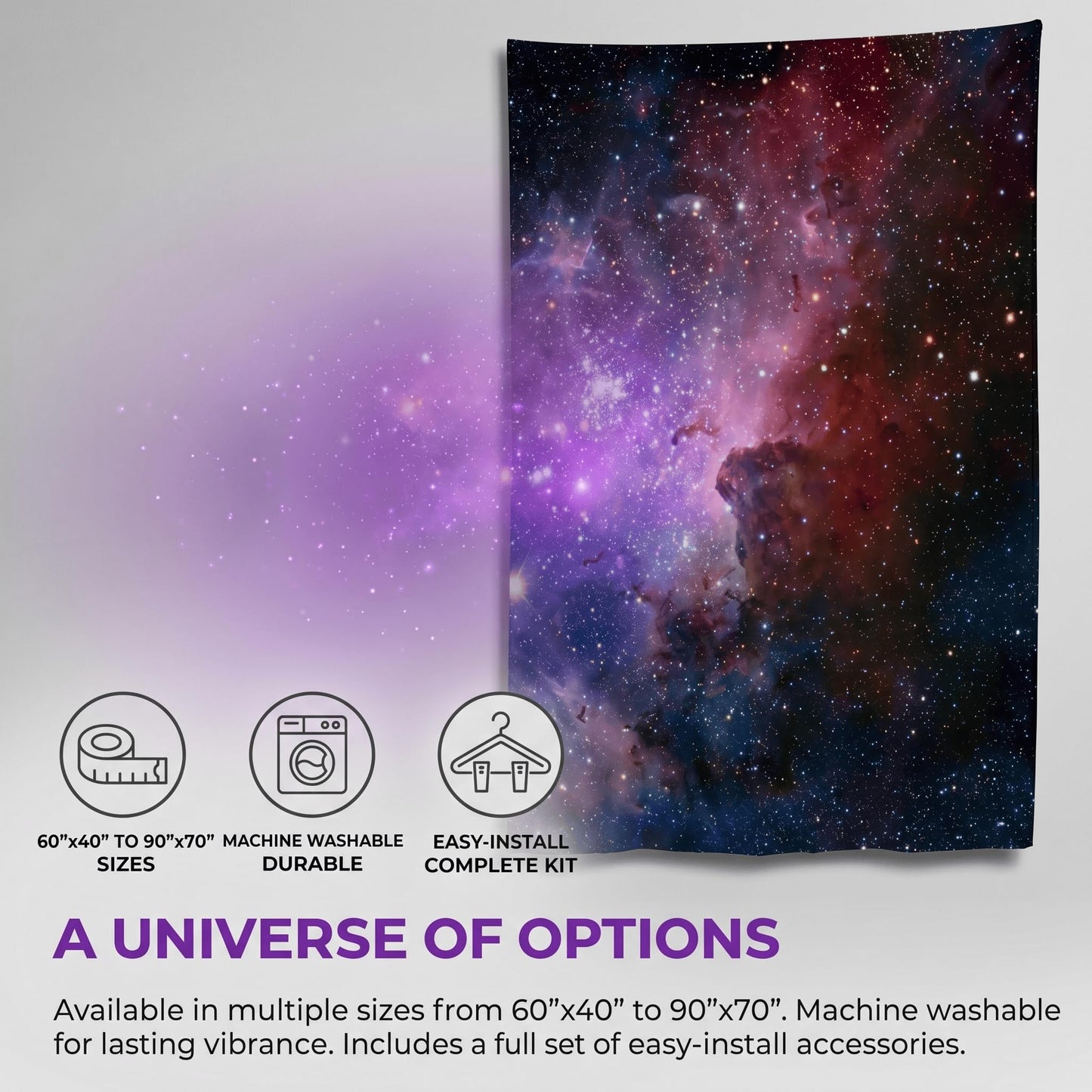 goodbath Space Tapestry, Universe Star Galaxy Tapestries Wall Hanging for Bedroom Living Room Dorm, 60" x 50",Colorful