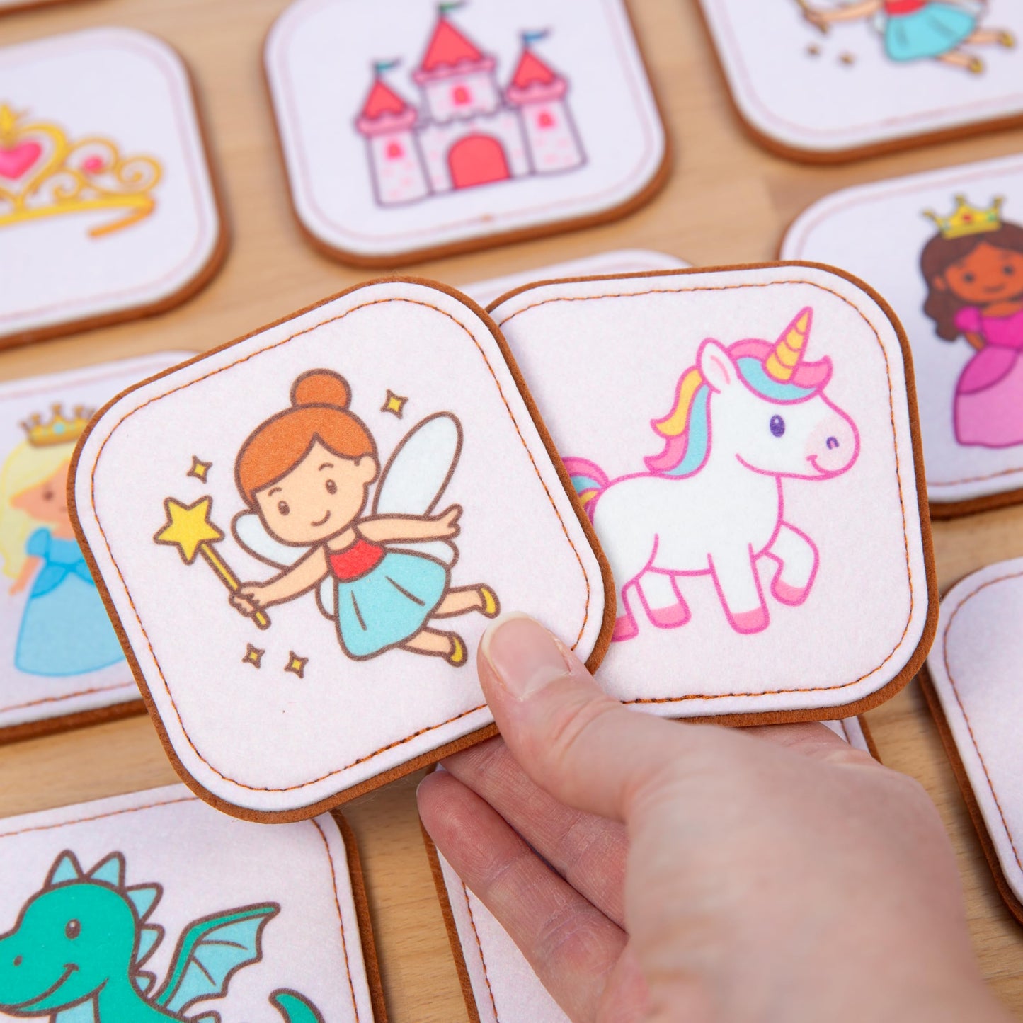 Felt Princess Matching Game for Toddlers – Fairy Tale Memory Game & Flash Cards – Soft and Safe for Ages 1+ – Montessori Preschool Learning Activity – Educational Princess Toy for Girls & Boys