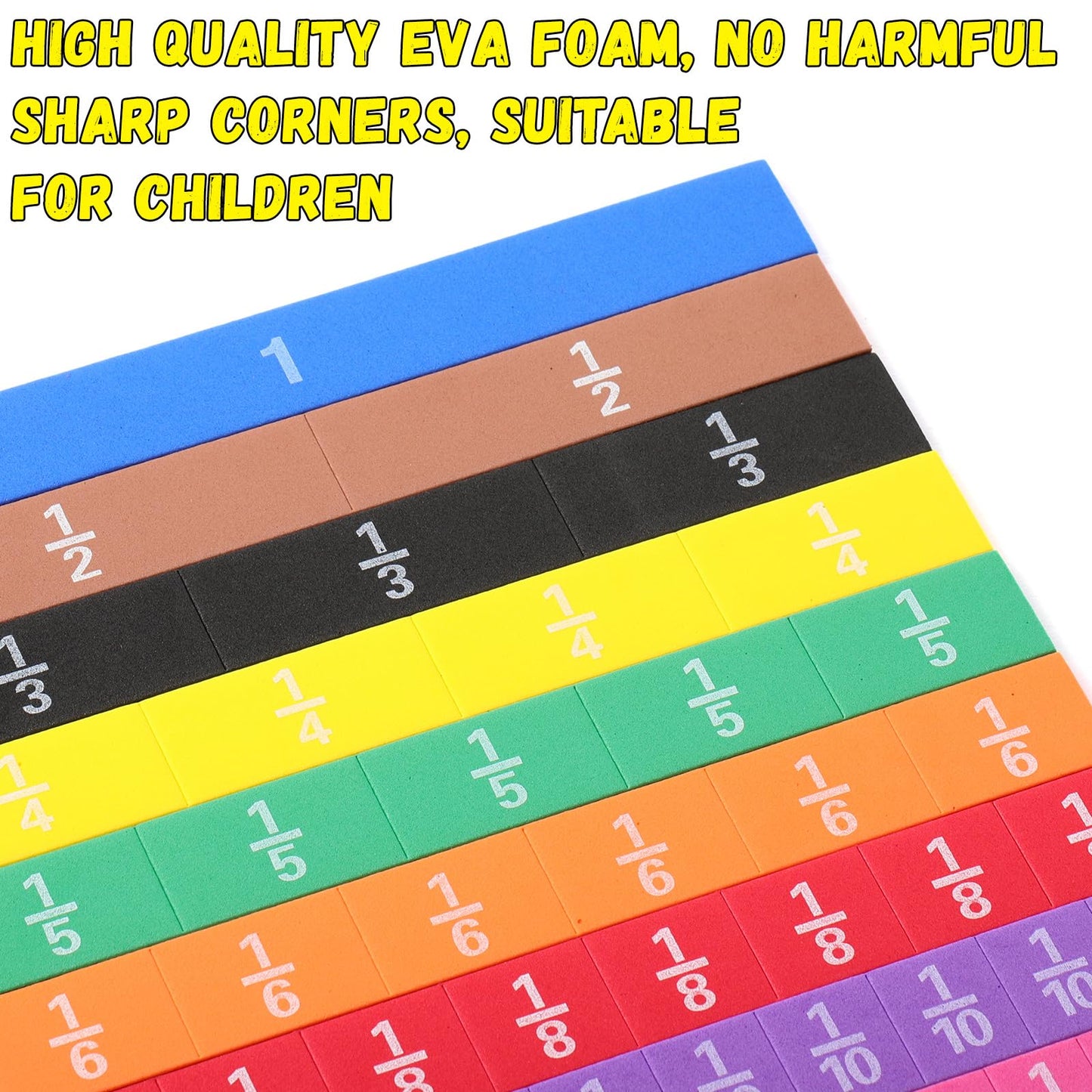 Sayglossy 6 Sets Fraction Tiles Set for Math Classroom Fractions Manipulatives Math Manipulatives for Home School Supplies