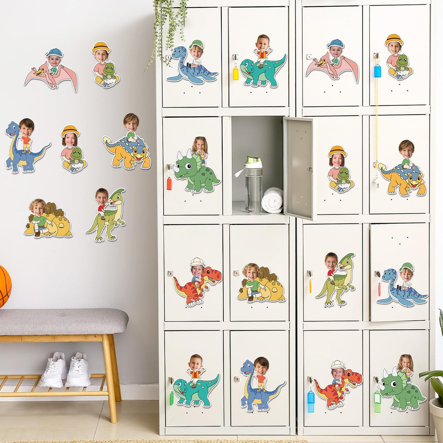 60pcs Dinosaur Theme DIY Cutouts Dinosaur Bulletin Board Decoration Set Cute Dino Jungle Paper Cut-Outs Classroom Decor for Boy Girl Classroom DIY Photo Craft Kindergarten School Wall Door Supplies