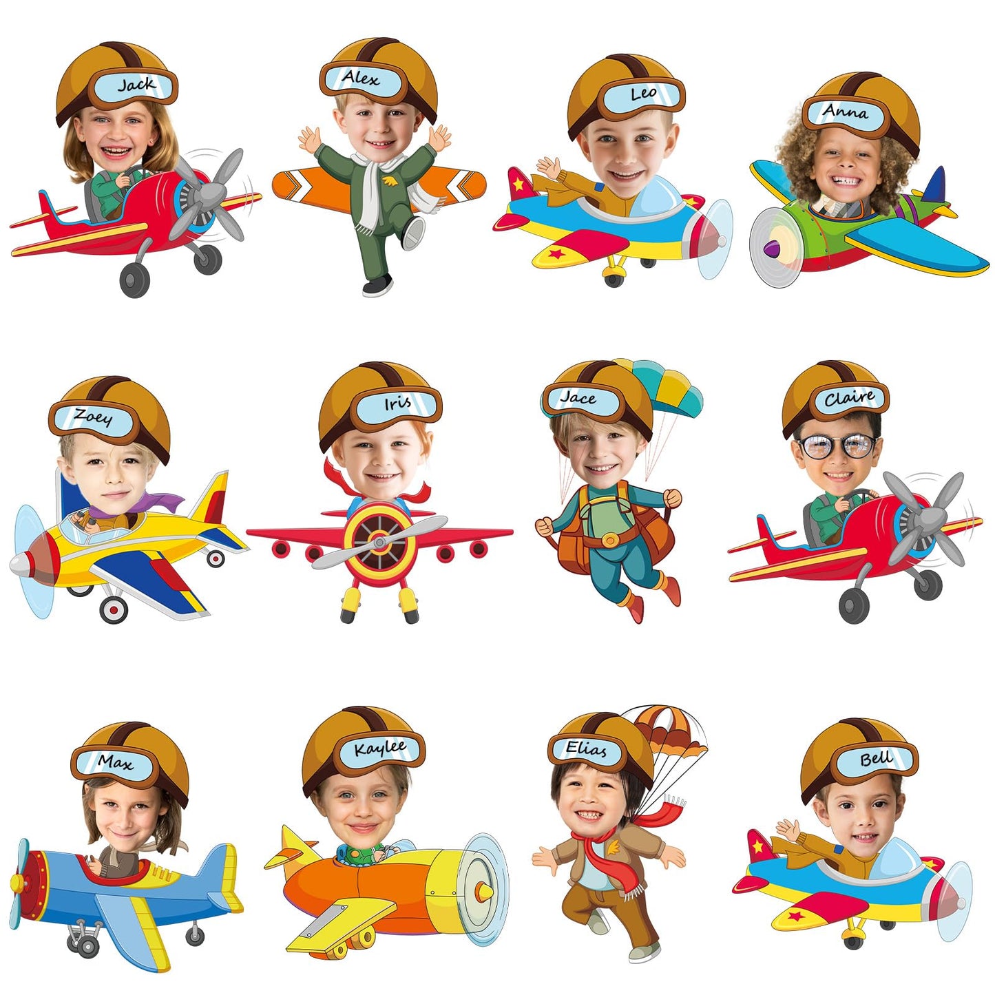 60pcs Pilot Airplane Cutouts Aircraft Bulletin Board Decorations Adventure Travel Theme Paper Cut-Outs Classroom Decorations for Classroom DlY Craft Photo Kindergarten Preschool Wall Door Supplies