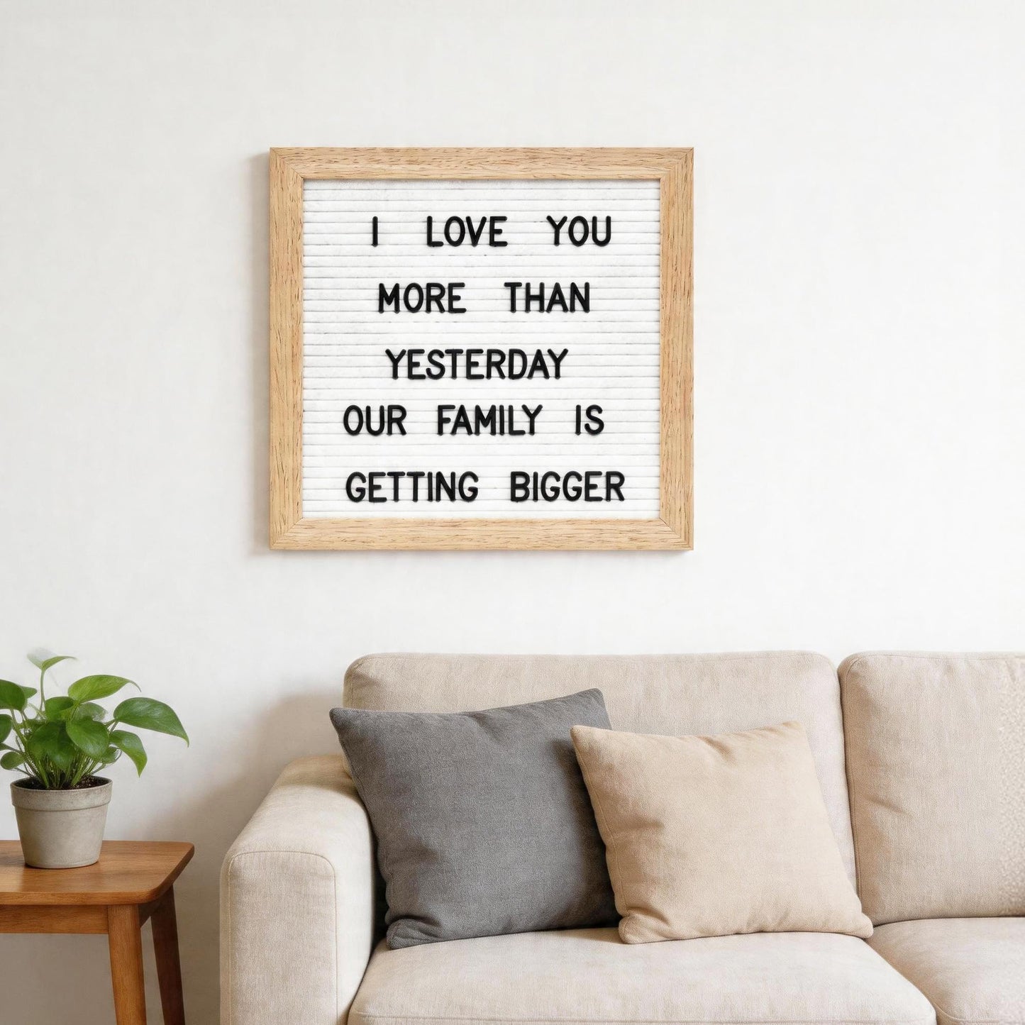 Felt Letter Board with 294 Letters, Numbers, Symbols - 10x10 inch Changeable Message Board with Wooden Frame Wall Mount(White)