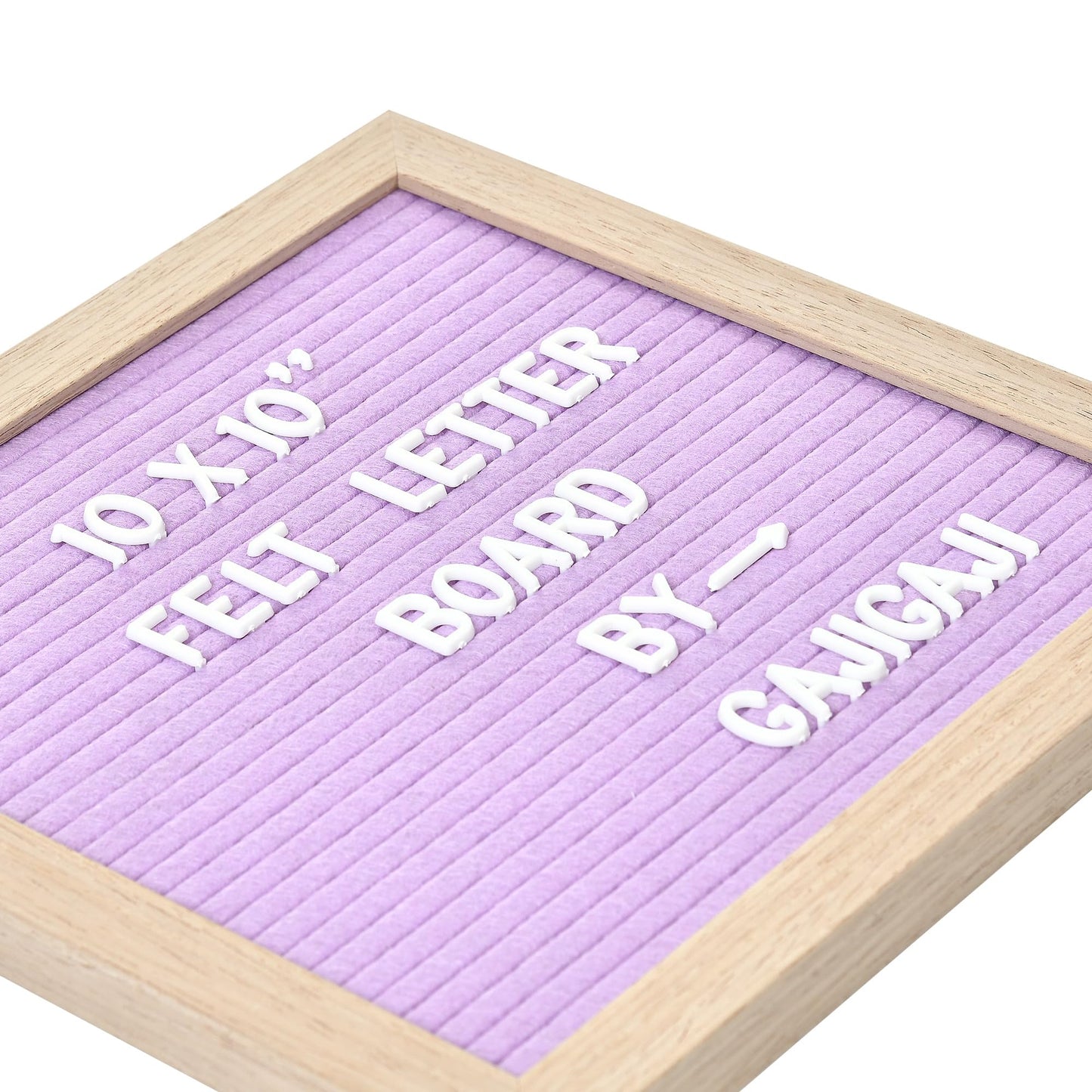 Felt Letter Board with 294 Letters, Numbers, Symbols - 10x10 inch Changeable Message Board with Wooden Frame Wall Mount(Purple)