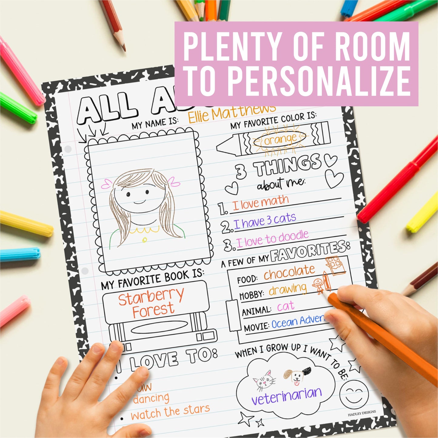 All About Me Posters for Classroom Must Haves - 20 Star Student Poster, 100 Days of School Items, Star of The Week Poster Elementary Classroom Decor, End of School Year Teacher Supplies