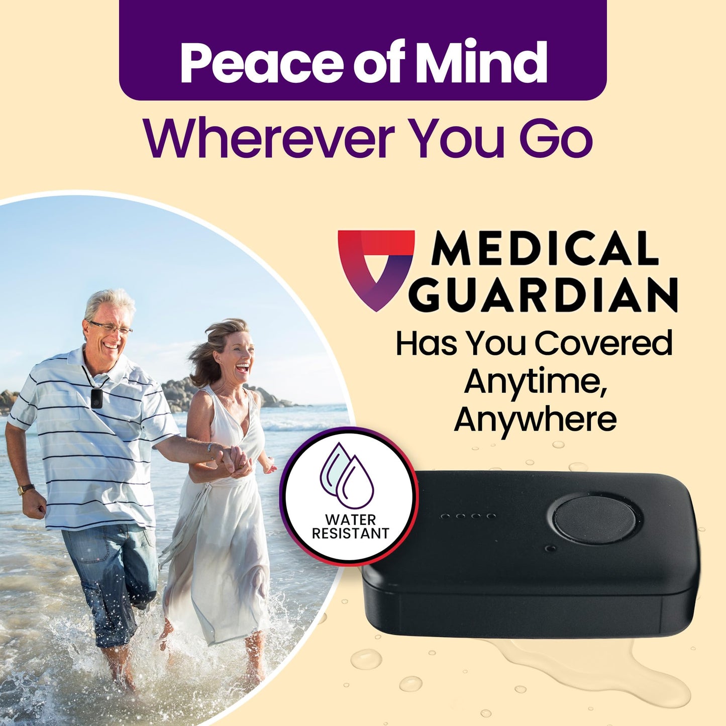 Medical Guardian MGMini | Get Help Instantly & Stay Independent | Medical Alert Device for Seniors | 24/7 Monitoring, GPS Tracking, Emergency Button | Subscription Required | Black