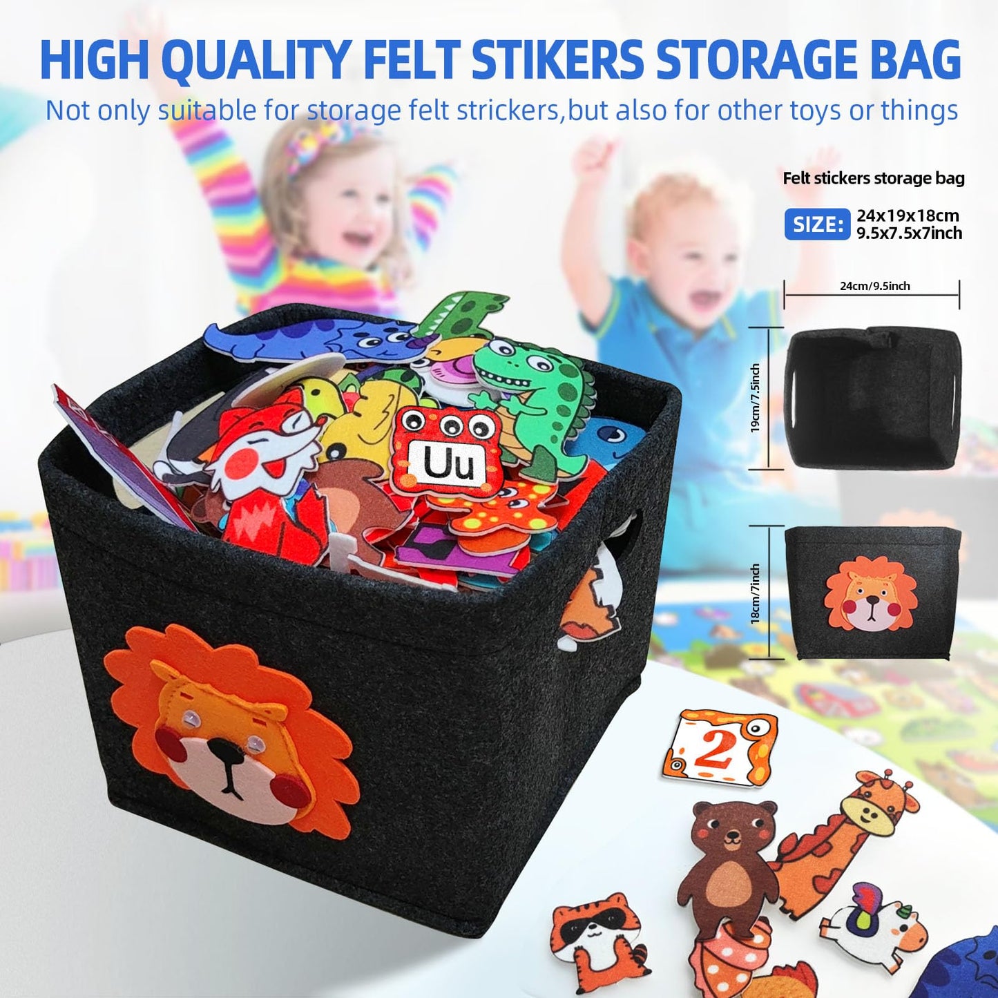 SKOLESK 204Pcs Animals Felt Busy Board Story Set with Storage Bag Preschool Large Wall Storyboard Forest Themed Early Learning Interactive Play Kit Wall Hanging Gift for Toddlers Kids 40 X 28 Inch