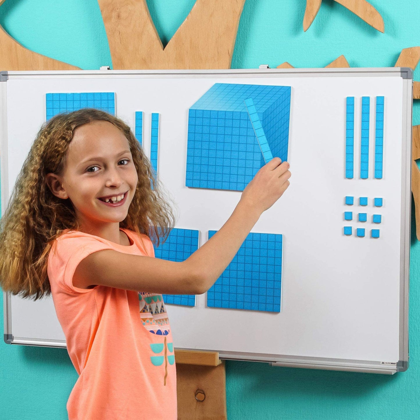 19 Educational Posters for Kids & 131 PCS Magnetic Base Ten Blocks