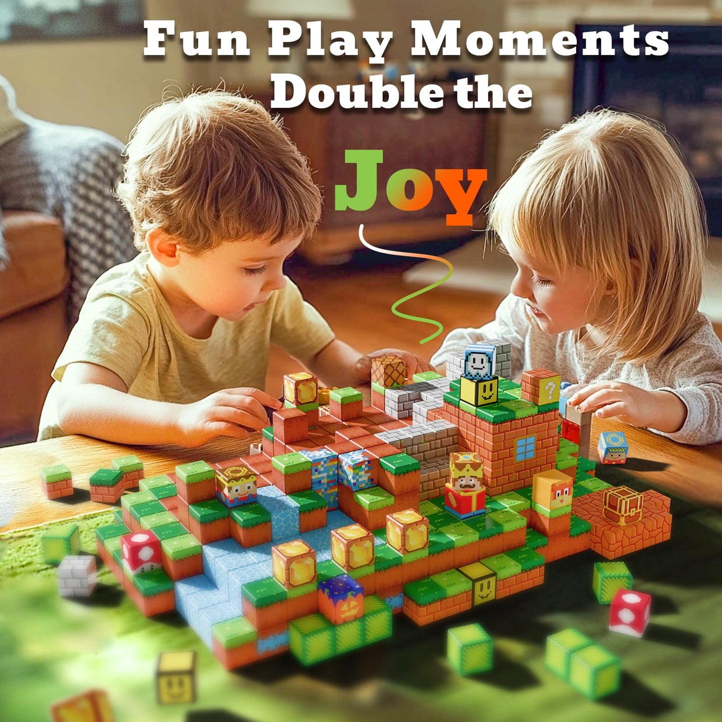 BRISTLIX 200 PCS 0.8in Magnetic Blocks - Magnet Toys for Kids, Magnetic Building Blocks Cubes, Stacking Magnets, STEM Toys Birthday Gifts for Boys and Girls Age 3+ (Theme: Castle)
