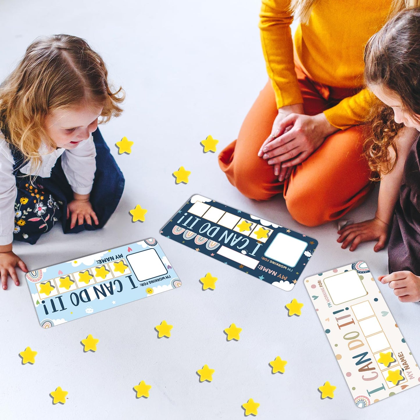3 Sets Magnetic Rewards Chart for Kids I Can Do It Token Board Boho Rainbow Behavior Chart at Home Positive Star and Customization Goal Box Incentives for Teacher Essentials Elementary Classroom