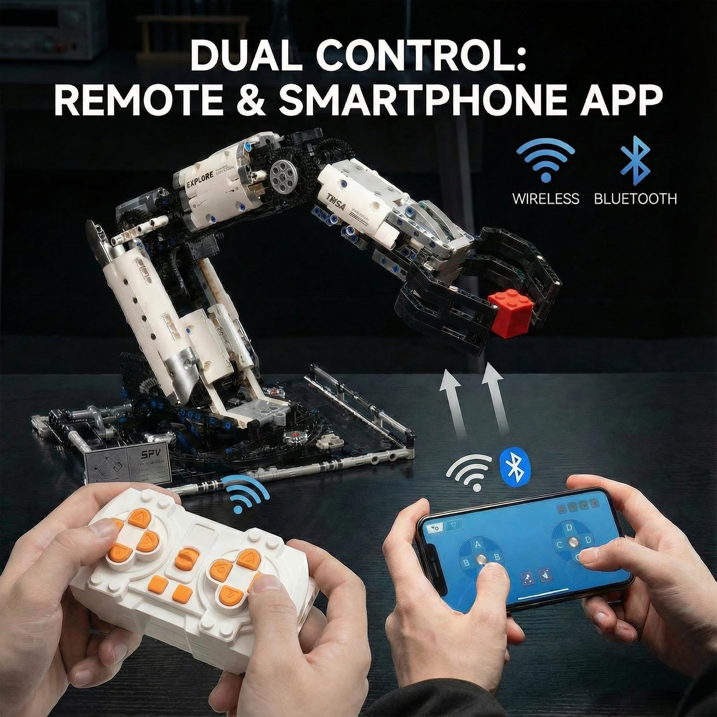 1029 PCS STEM Robotic Arm Kit for Kids Ages 8-16, Programmable DIY Robot Arm Building Toy with APP & Remote Control, Engineering Coding Robotics Kit, Educational Science Gift for Boys Girls