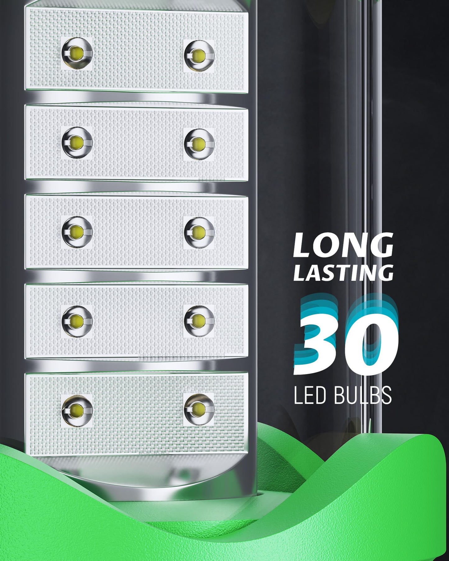 Lichamp LED Camping Lanterns 4 Pack, Battery Powered, Collapsible, Medium Size, Green, Model A4DG