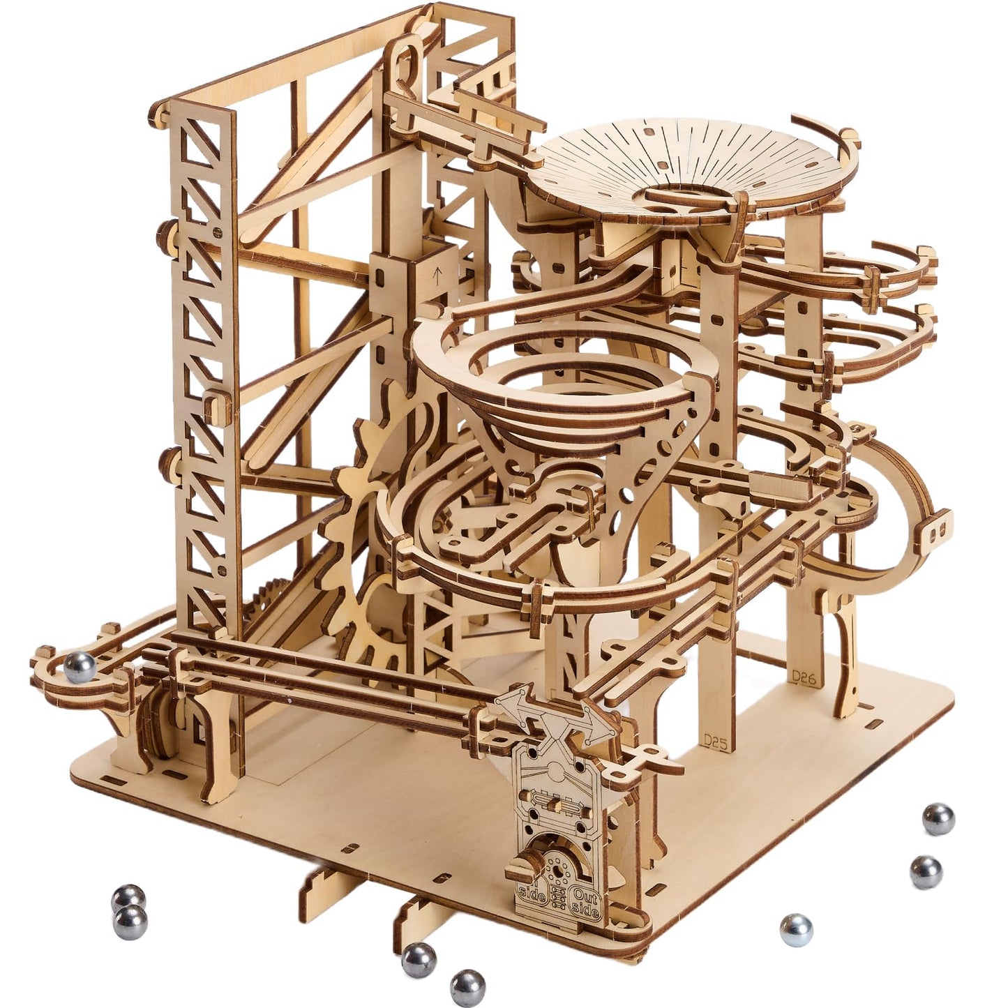 Uplike 3D Wooden Puzzles for Adults: 330 pcs 3D Mechanical Wood Marble Run with Roller Coaster Model Kit for Brian Teaser to Build - Christmas Hobbies Craft Kits Puzzles for Adults Home Decor Gifts