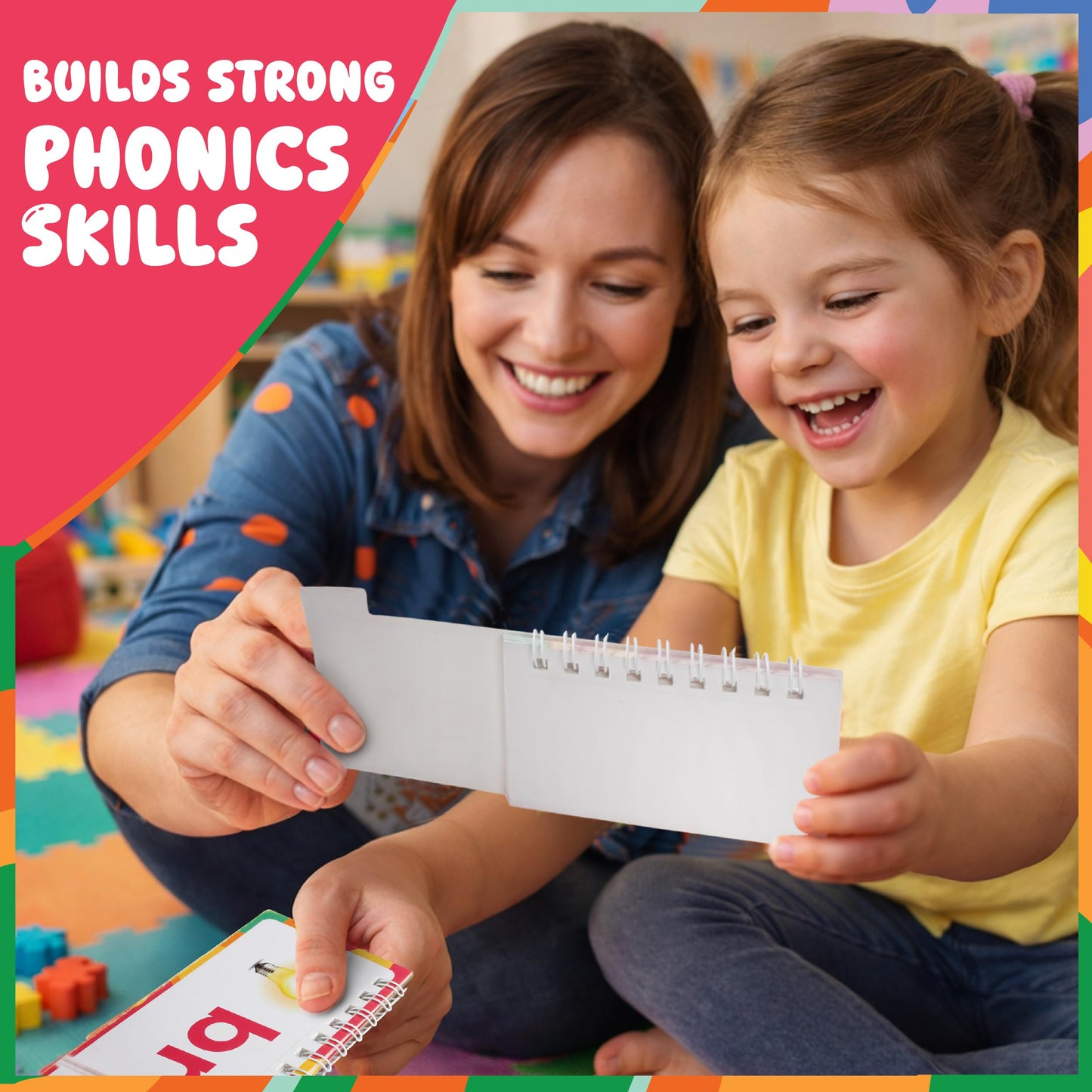 30 Read and Rhyme Flip Books, Phonics Flash Cards, Word Family Build Book, Learn to Read Sight Words Flash Cards Kindergarten, Phonics Flip Books for Kids Preschool Learning Activity, Reading Games