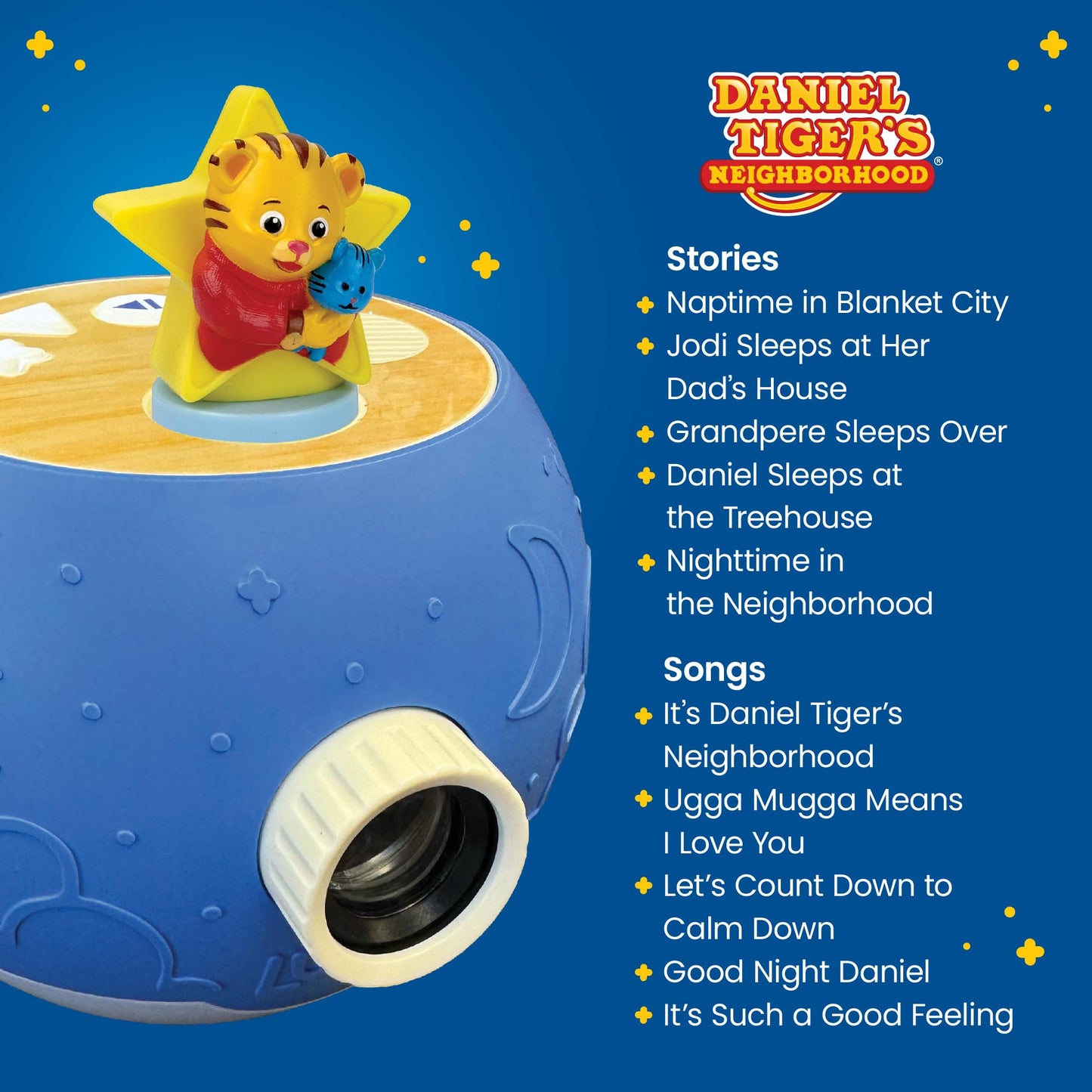 LUNA STORYTIME Kids Book Projector – 5 Daniel Tiger & 5 Classic Read-Aloud Stories, 10 Songs & Night Light & Soothing Dream Music | Children Ages 3+ Storytime Projector | Toys, Owl & Daniel Tiger