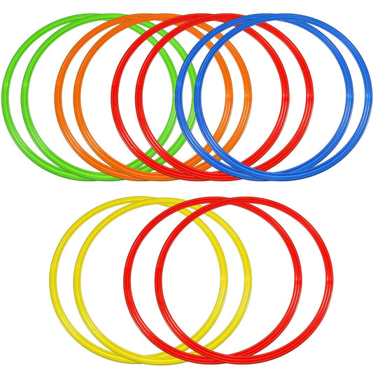 Libima 12 Pcs 15.8 Inch Obstacle Course Ring Set Exercise Hoop Large Hoop Plastic Toys Playground Toys for Gymnastics Practice Party Games Educational Activities Holiday Decor, 5 Colors